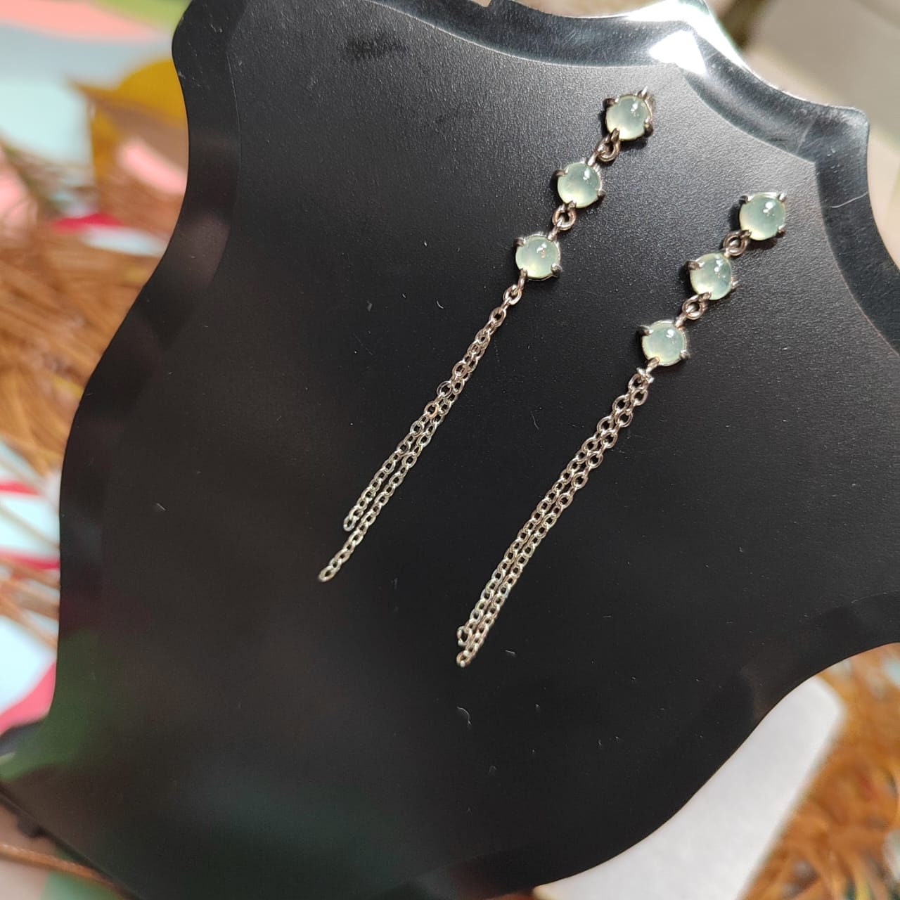 Luxurious Icy White Jadeite Earrings with S925 Silver - A-Grade Quality Certified and Untreated SL048 - SL Precious