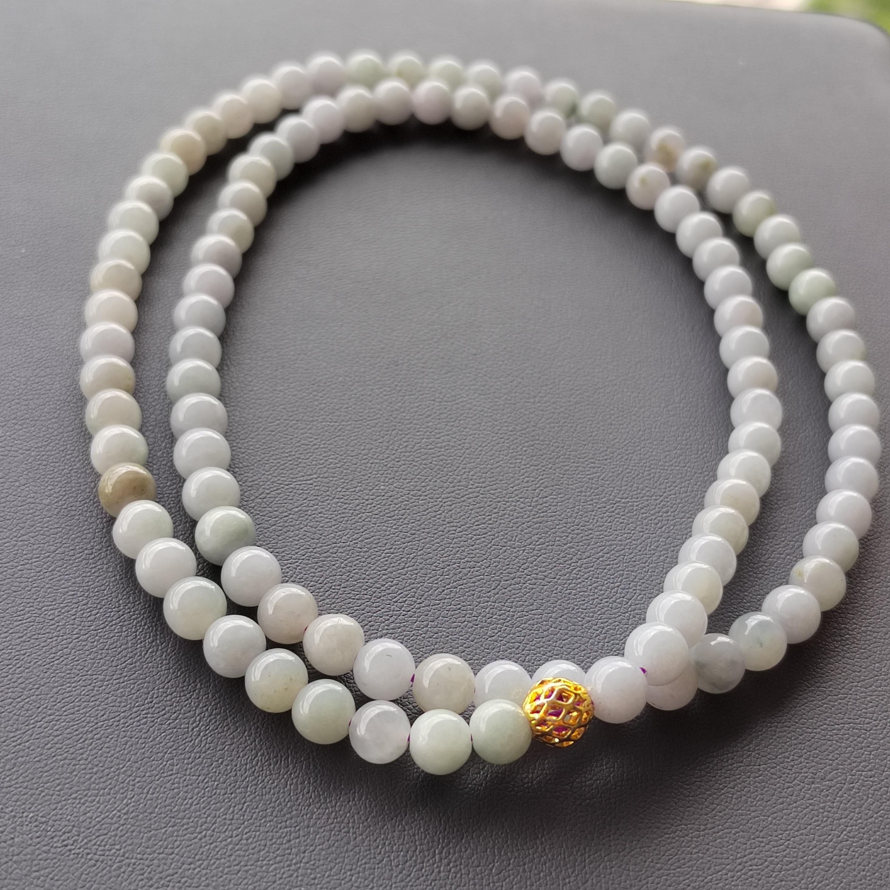 Certified Elegant A-Grade Natural Untreated Burmese Purple Icy Jadeite Bead Bracelet - Minimalist Design SL336 - SL Precious