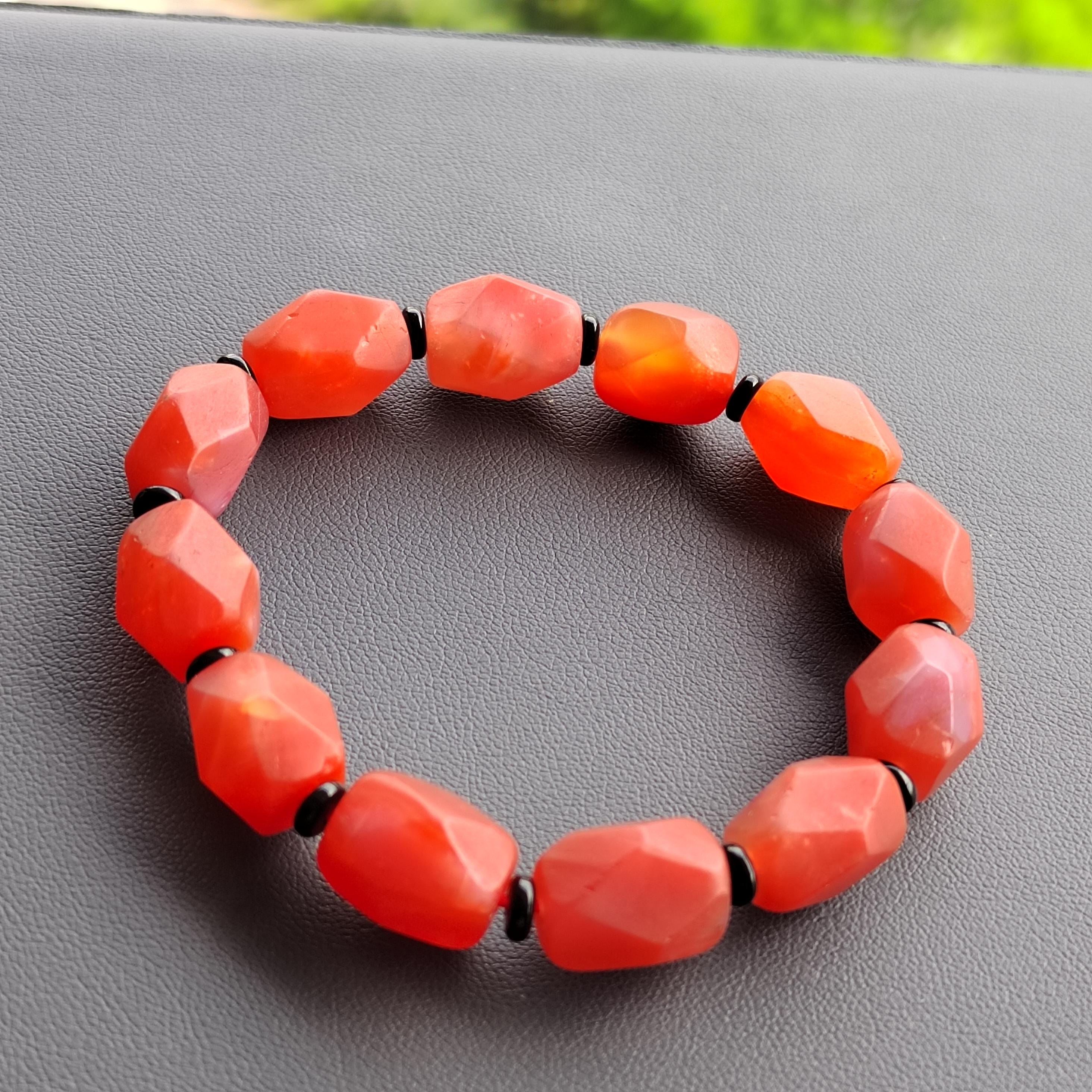 Certified Unique Yunna Baoshan Icy Red Orange Pink Nanhong Agate Cylinder - Rare Natural Design Hand-Cut with Special Uneven Style SL280