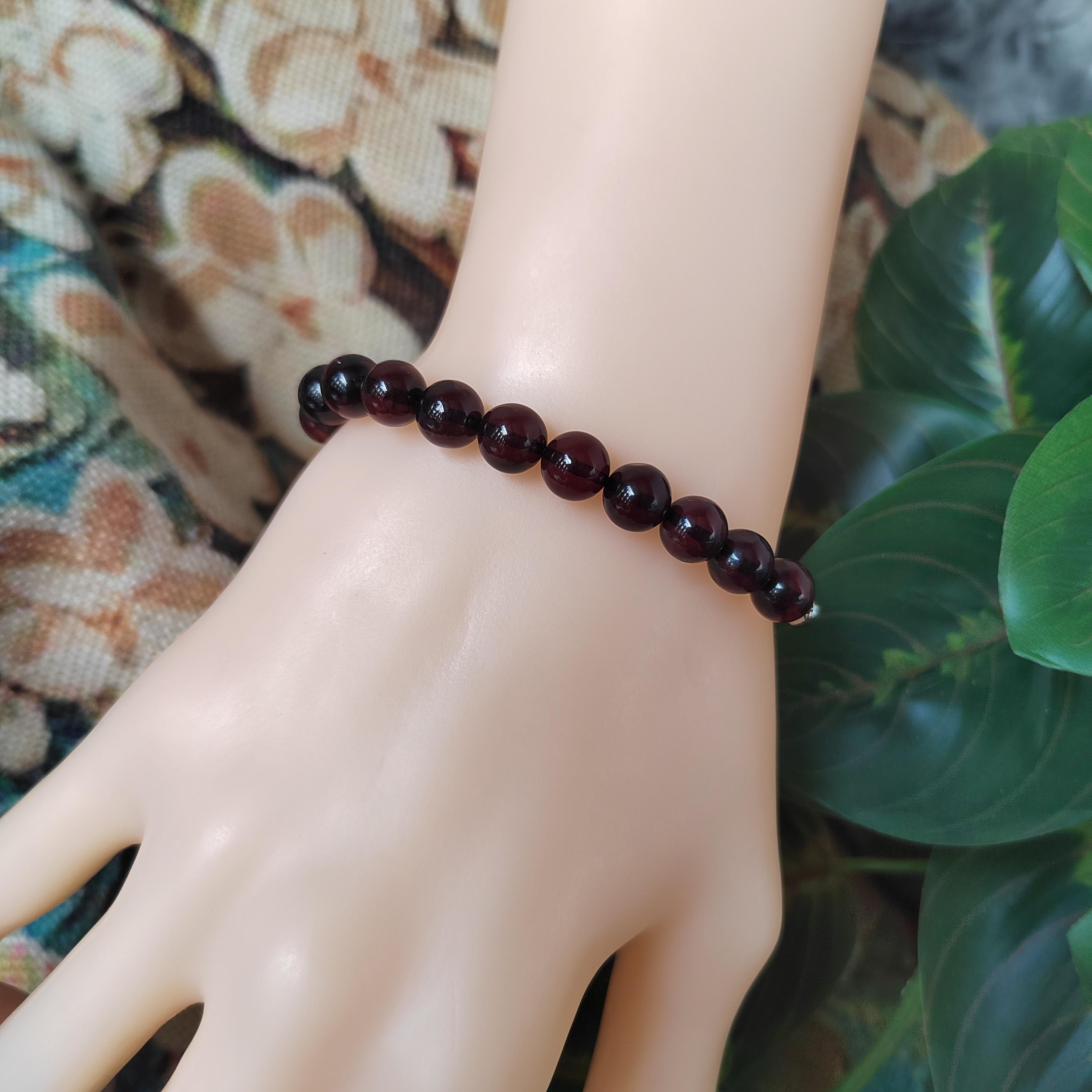 Burmese Natural Blood Amber Bead Bangle/Bracelet | Unique Design | 18k White Gold Plated SL126
