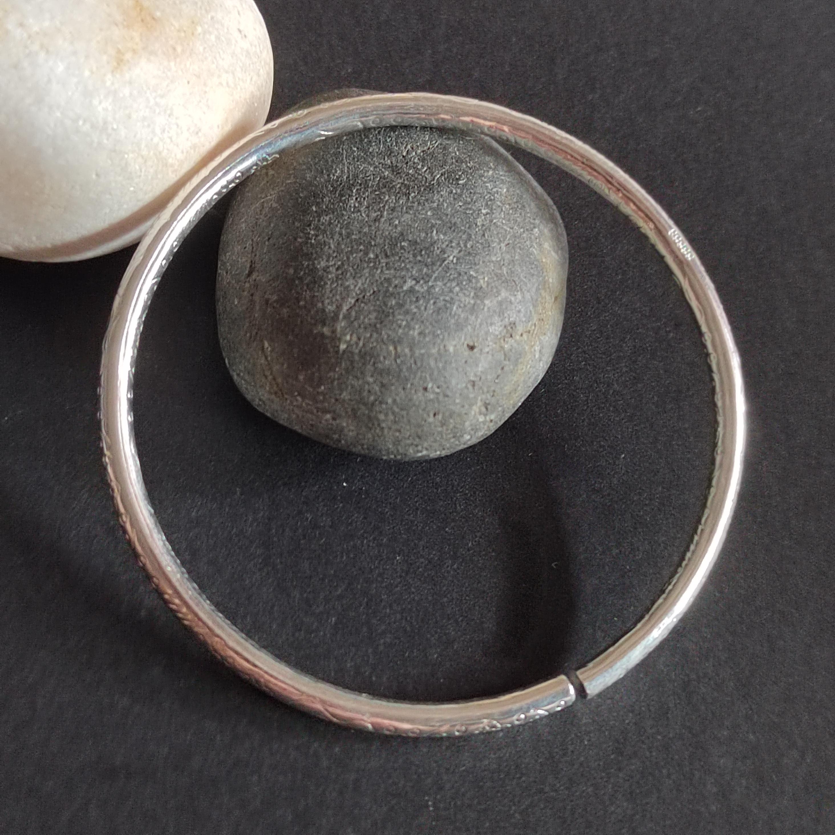 S9999 Silver Filled Vermeil Bohemian Carving Lucky Bangle Cuff, Best Gift for Her - Minimalist & Elegant Design - SL287