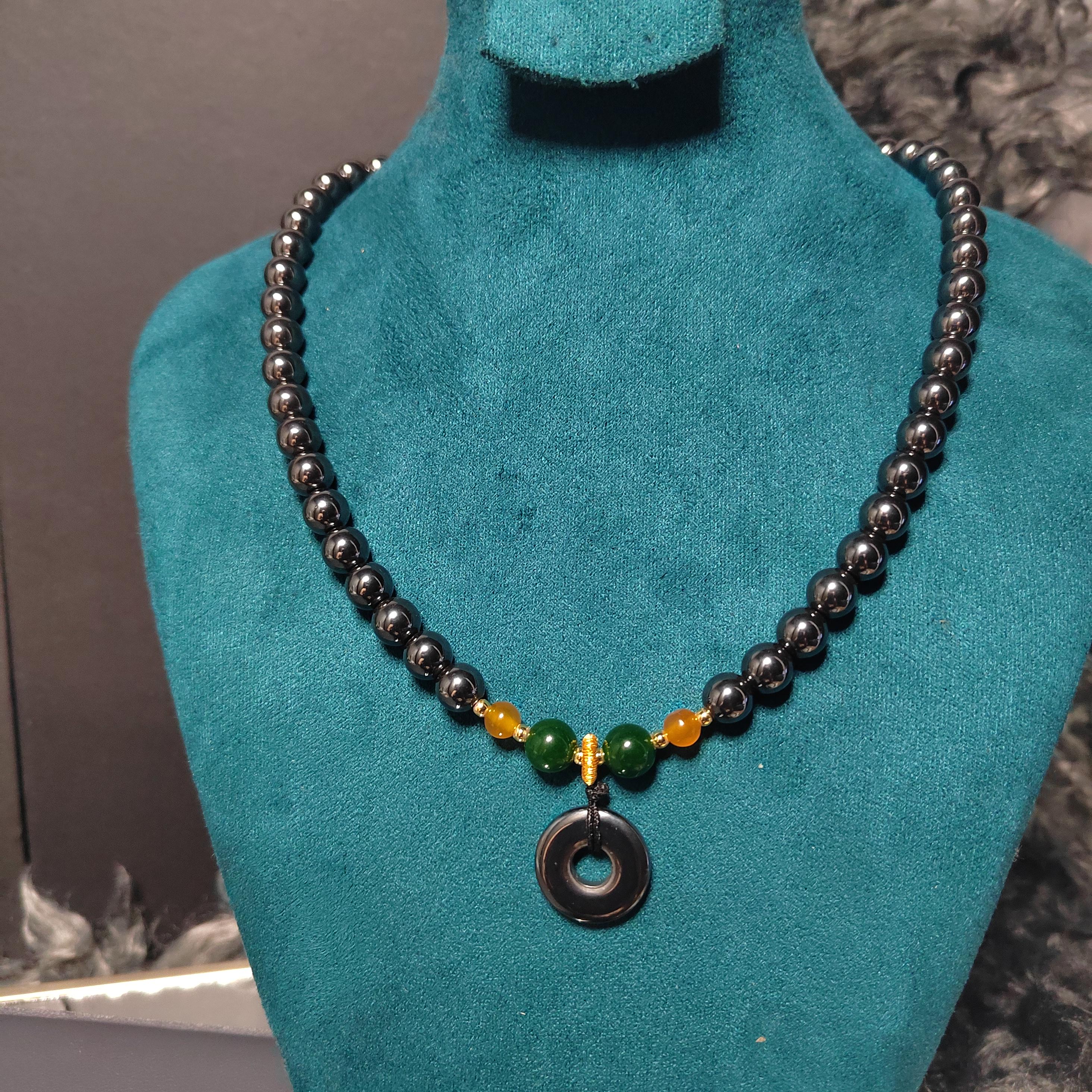3pcs Set Terahertz Earrings, Bracelets & Necklaces Bead | Natural Handmade SL295