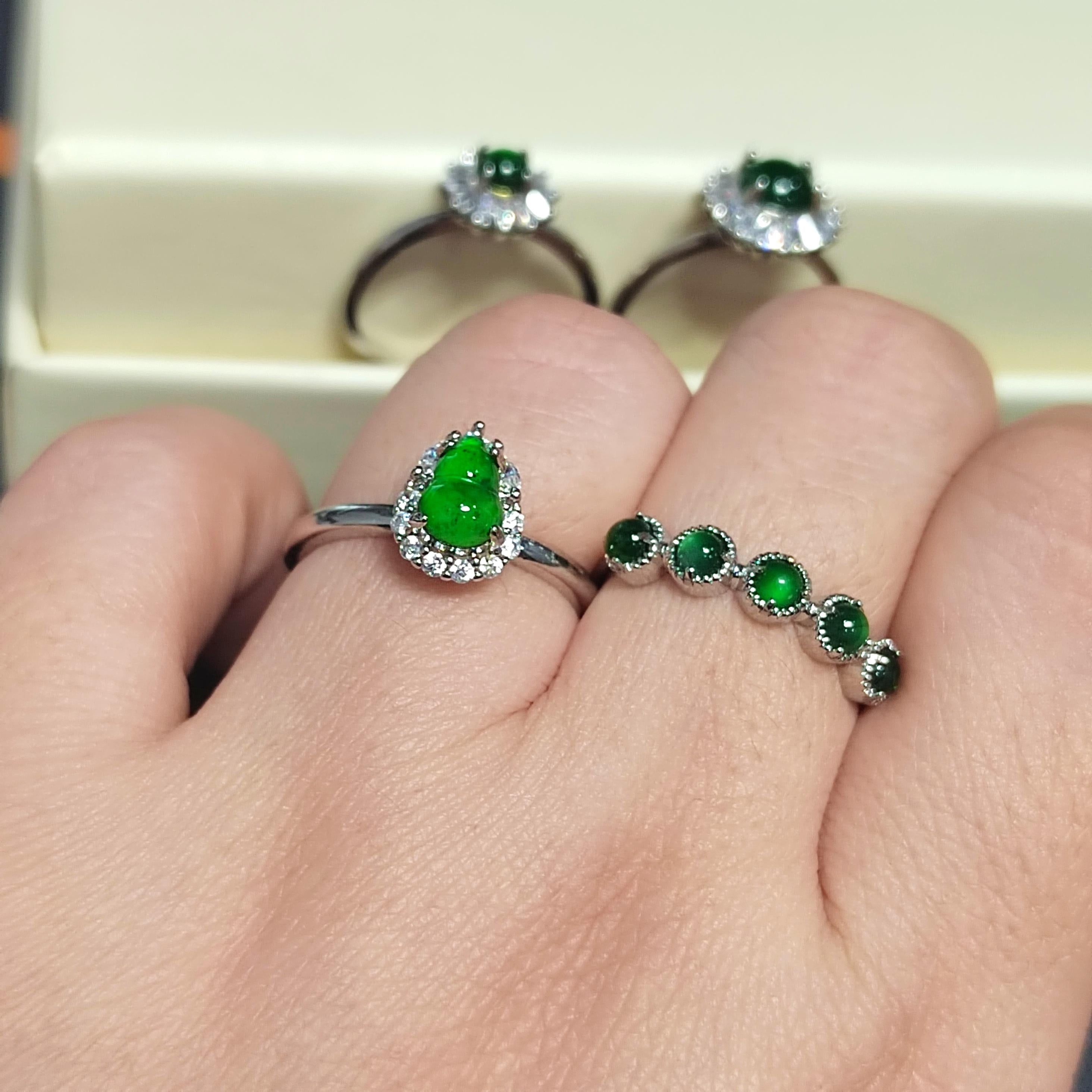 Certified 4 Difference Guatemala Natural Untreated Imperial Green Minimalist Rings Best Gift For Her| Birthday Gift| Mother Gift SL347