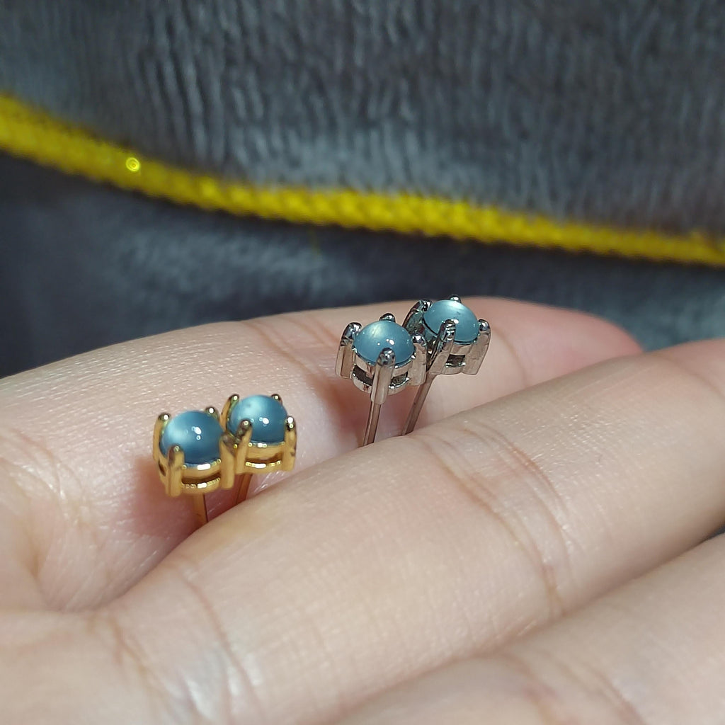 Certified A-Grade High Quality Light Bulbs Effect Natural Untreated Burmese Icy Blue Jadeite Minimalist Stud Earrings |  Birthday Gift SL350 - SL Precious