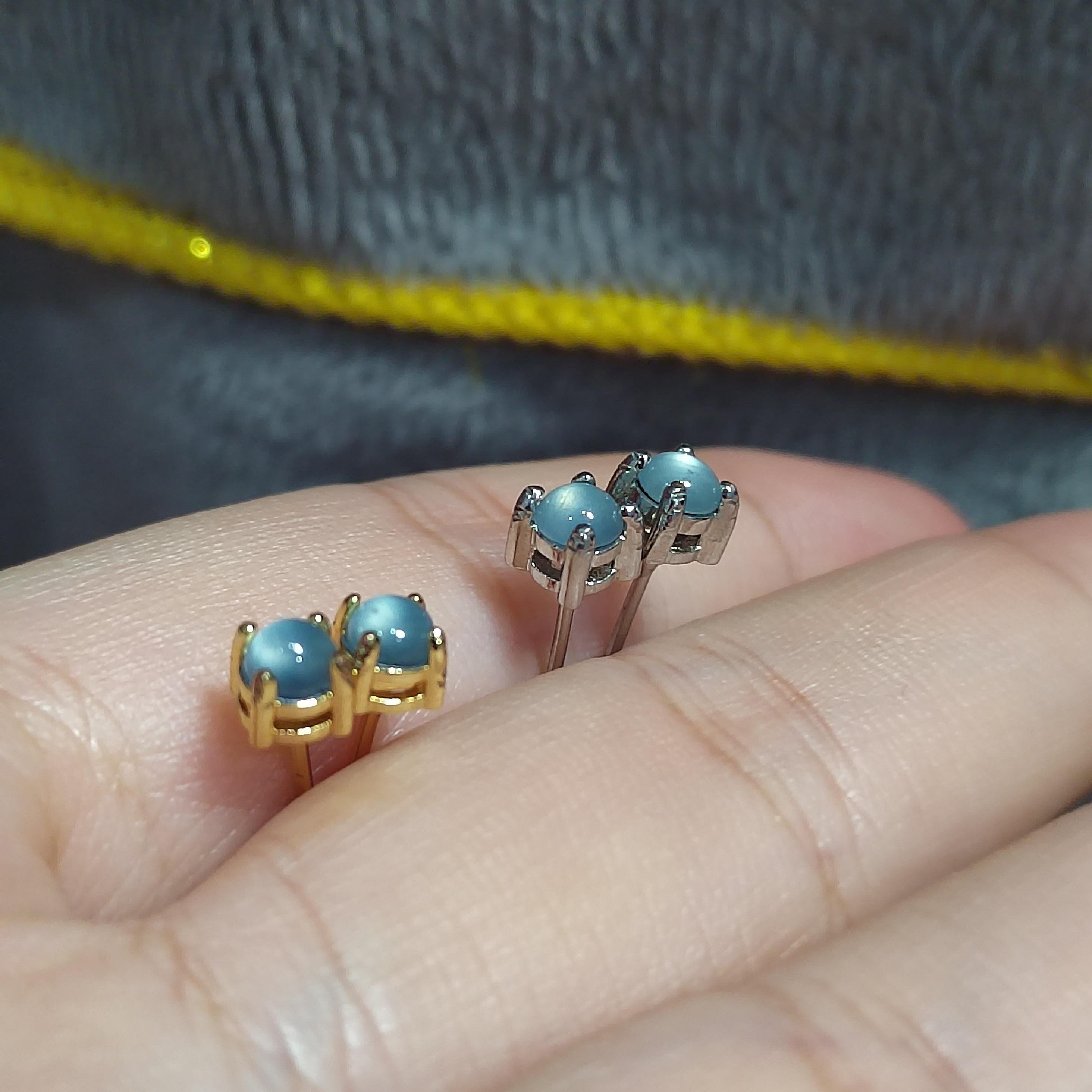 Certified A-Grade High Quality Light Bulbs Effect Natural Untreated Burmese Icy Blue Jadeite Minimalist Stud Earrings |  Birthday Gift SL350 - SL Precious