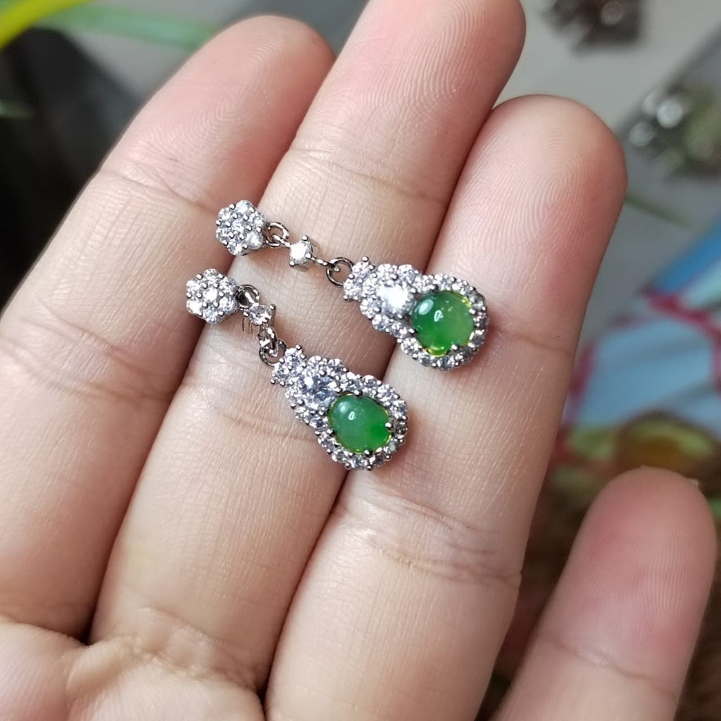 Translucent Jadeite Sterling Silver Earrings