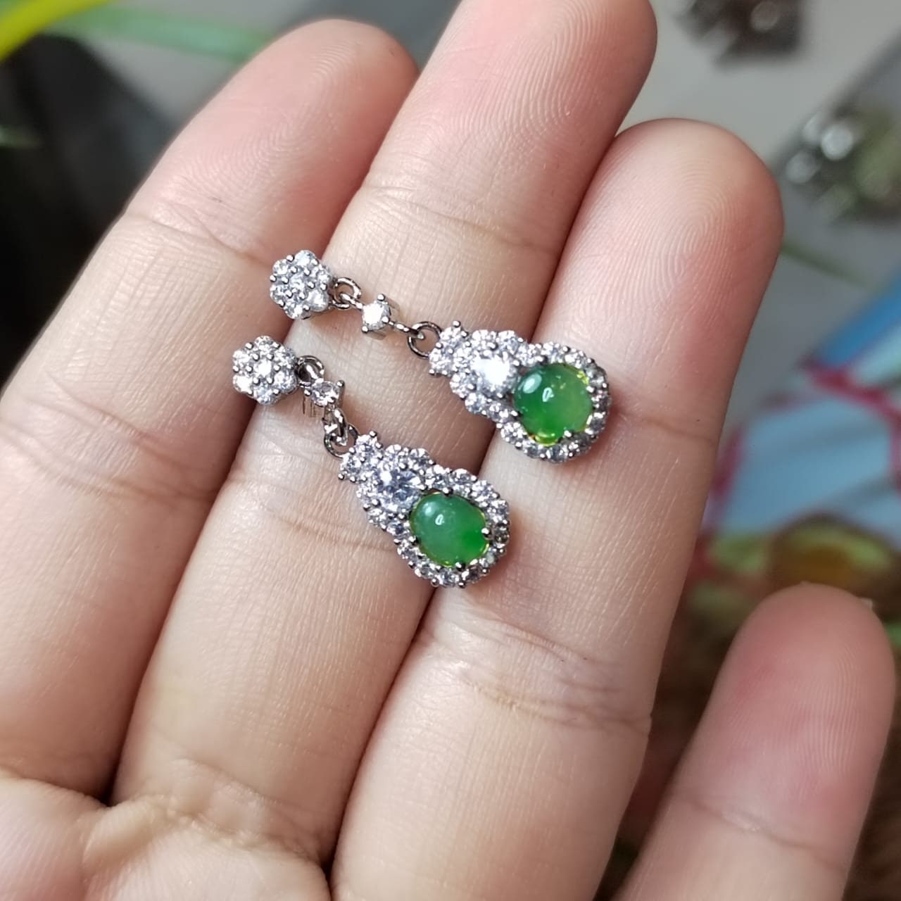 Translucent Jadeite Sterling Silver Earrings