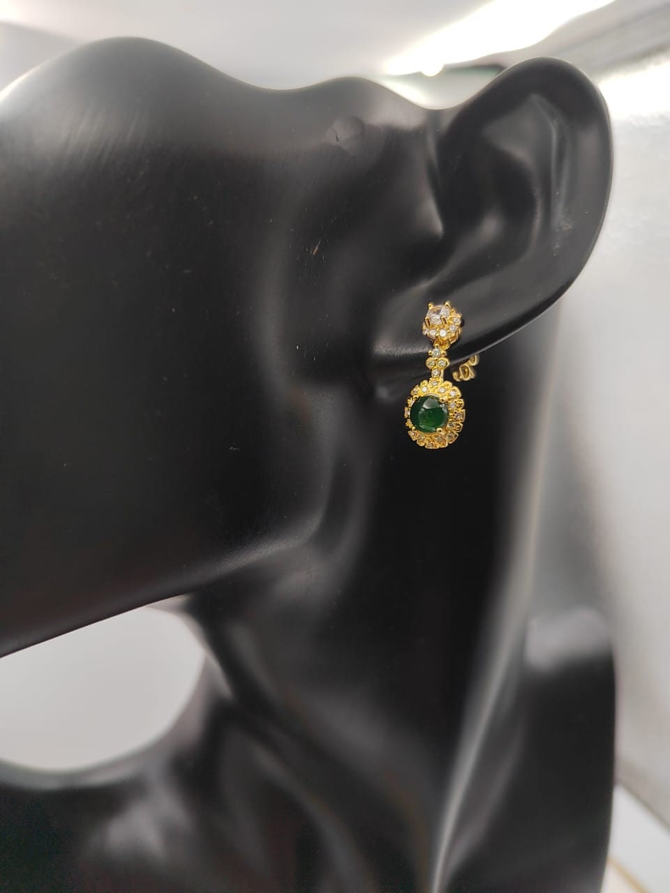 Imperial Green Jadeite and Zirconia Jewelry