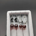 Certified Red Blood Natural Burmese Amber Earrings (2 Pairs) | Star & Moon Design | 925 Sterling Silver | Handcrafted Beauty SL113 SL Precious