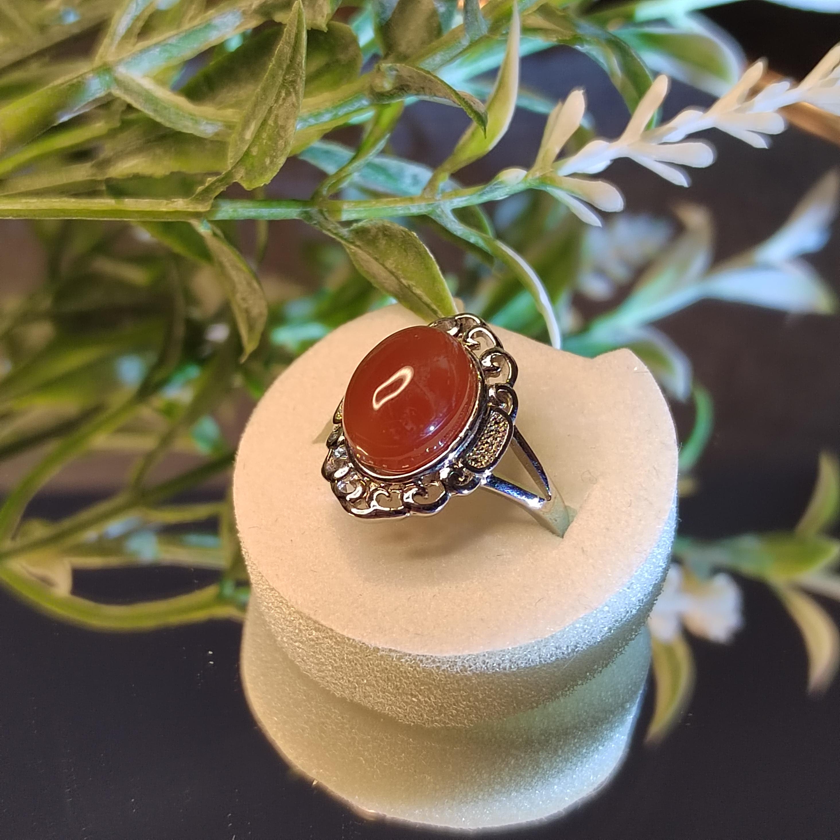Rare Certified Natural Baoshan South Red Nanhong Agate Icy Red Gemstone Ring | Untreated Chinese Southern Red Agate Jewelry SL133 保山南红玛瑙戒指
