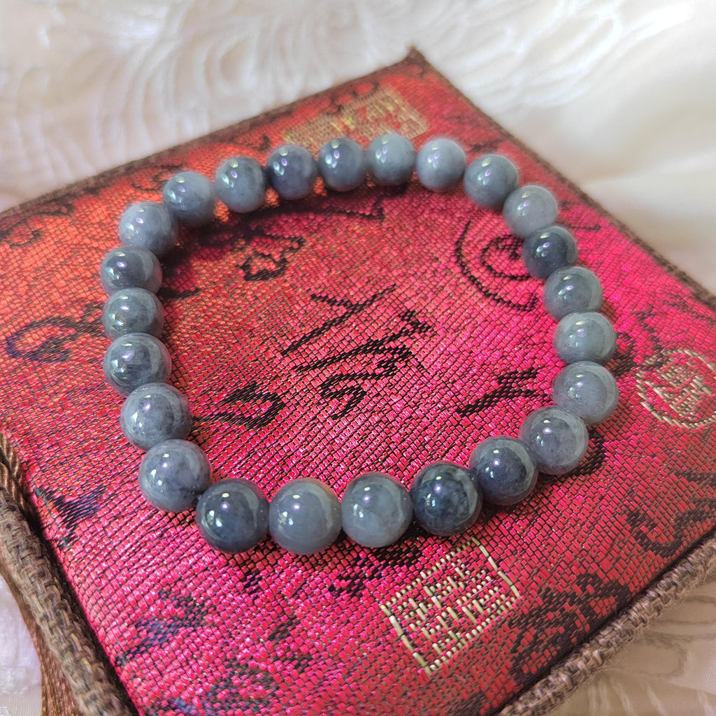A-Grade Burmese Wuji Jadeite Beads Bracelet | Natural Untreated 天然鸟鸡手串 SL121