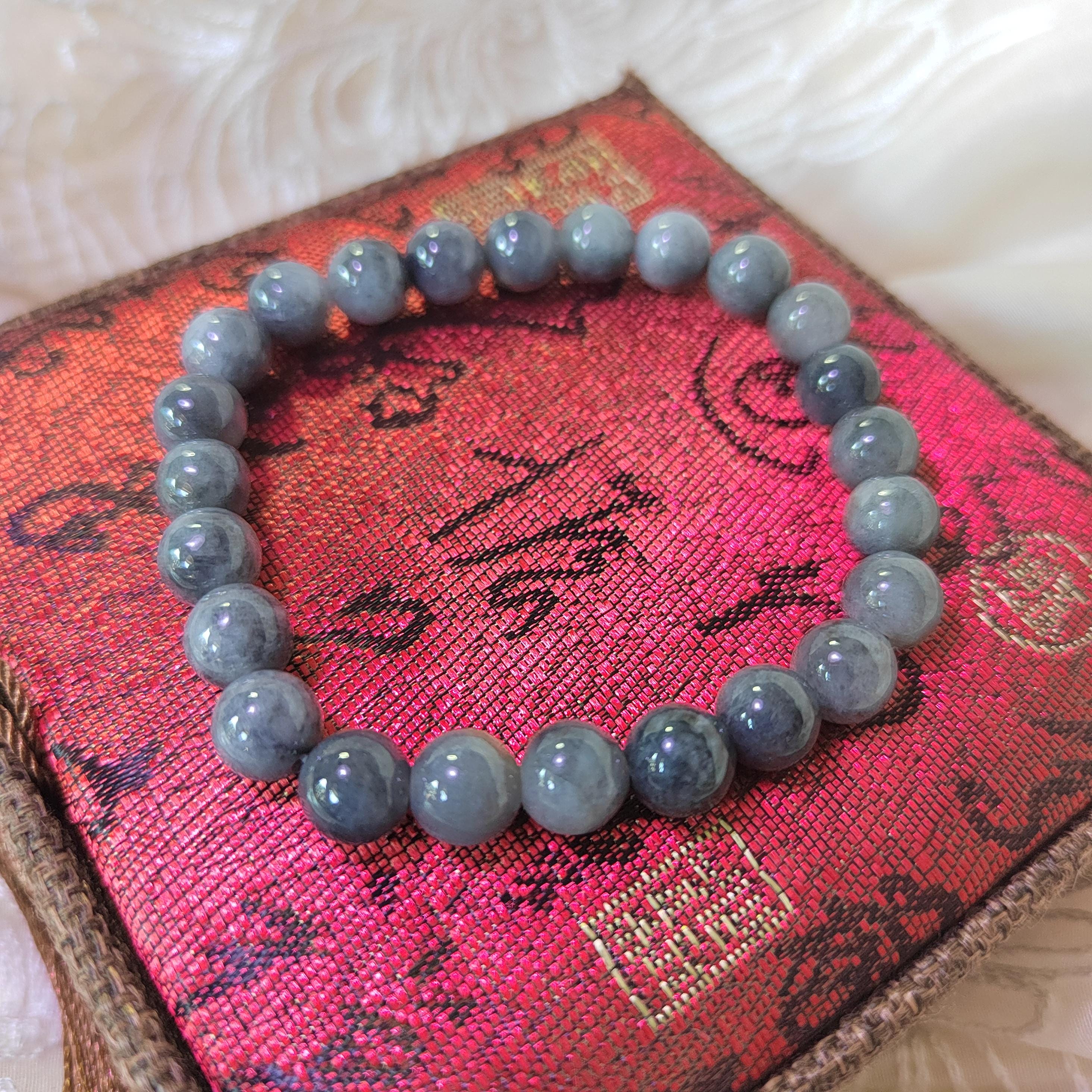 A-Grade Burmese Wuji Jadeite Beads Bracelet | Natural Untreated 天然鸟鸡手串 SL121