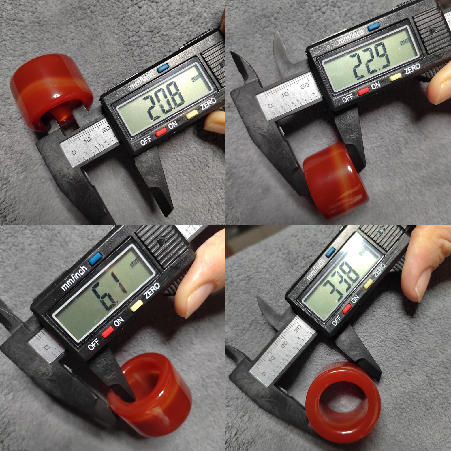 Certified Natural Untreated Sichuan Liangshan Nanhong Red Silk Agate Thumb Ring | Rare Chinese Sardonyx Pendant | 四川川红缠丝南红玛瑙拇指戒 SL122