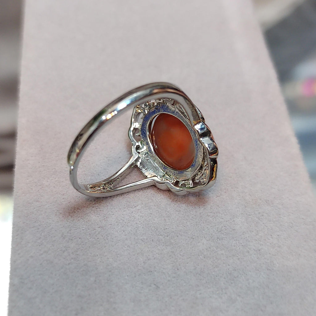 Rare Certified Natural Baoshan South Red Nanhong Agate Icy Red Gemstone Ring | Untreated Chinese Southern Red Agate Jewelry SL133 保山南红玛瑙戒指