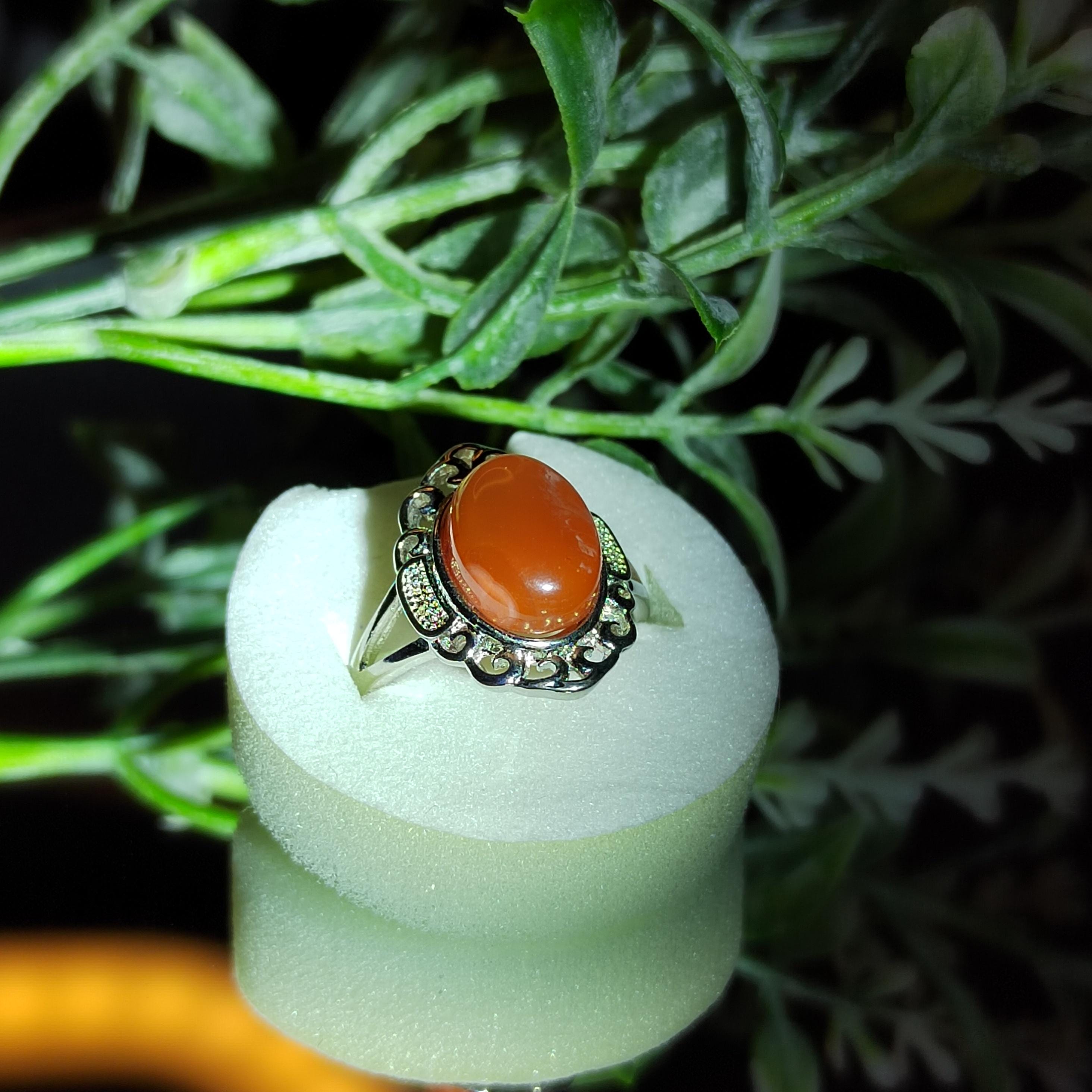 Rare Certified Natural Baoshan South Red Nanhong Agate Icy Red Gemstone Ring | Untreated Chinese Southern Red Agate Jewelry SL133 保山南红玛瑙戒指