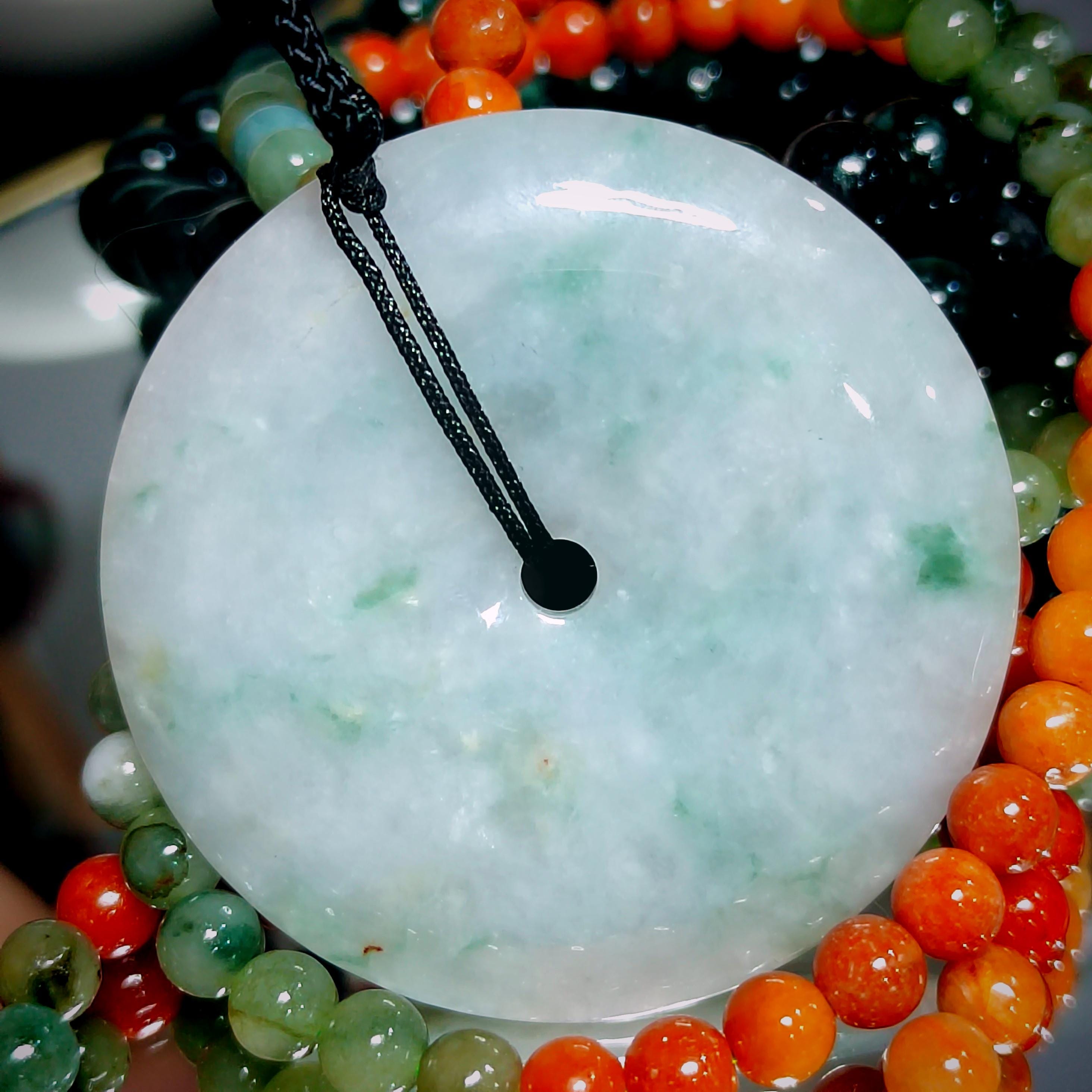 Certified A-Grade Natural Untreated Burmese Icy Flower Large Donut Pendant SL353