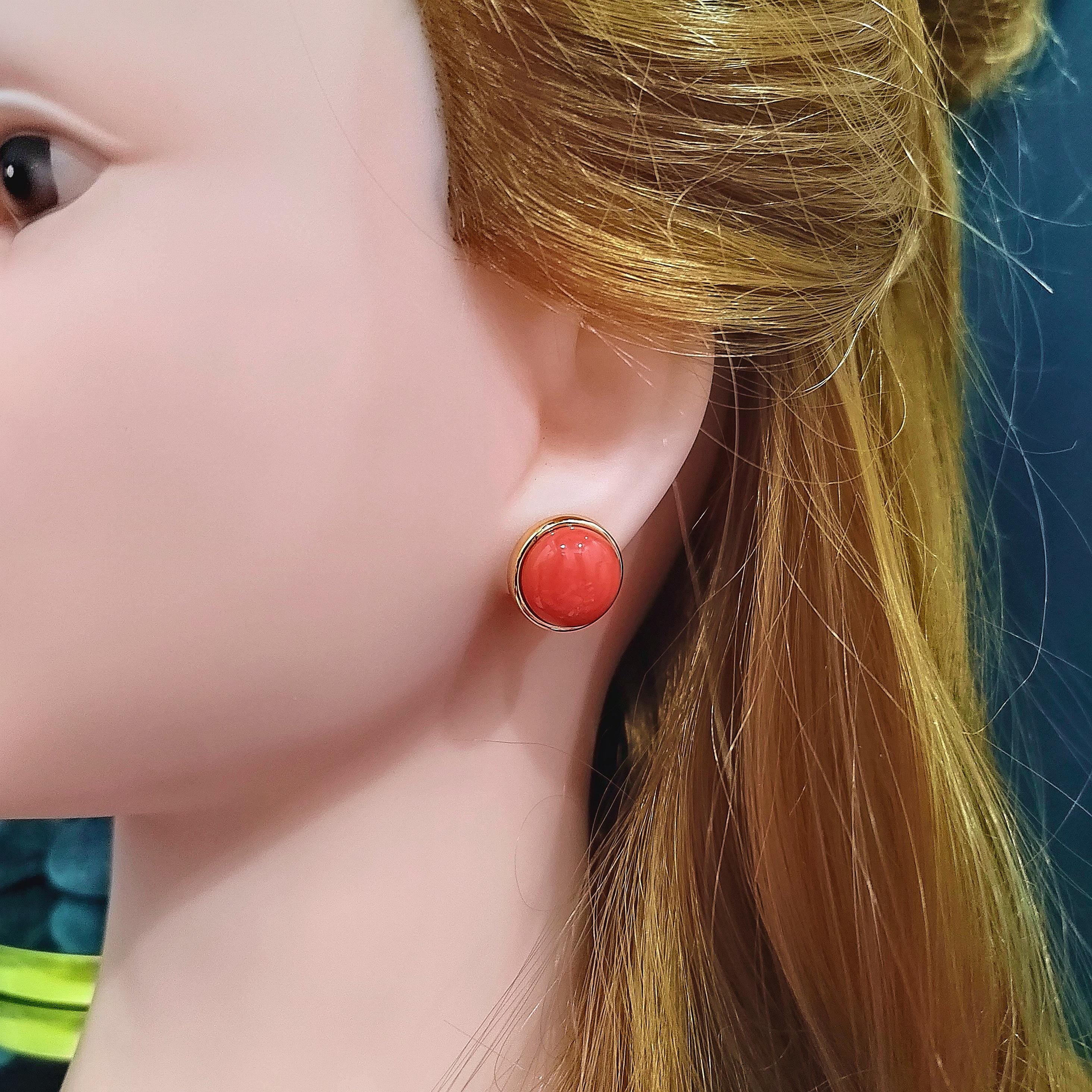 Certified Cultivated Momo Beautiful 3pcs Set Round Elegant Design Natural Coral Earrings - Ring - Pendant/Chain SL357