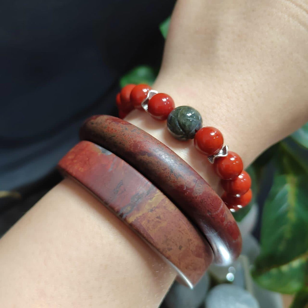 Certified A-Grade Elegant Natural Sichuan Liangshan Nanhong Red Agate Bangle SL389 SL390