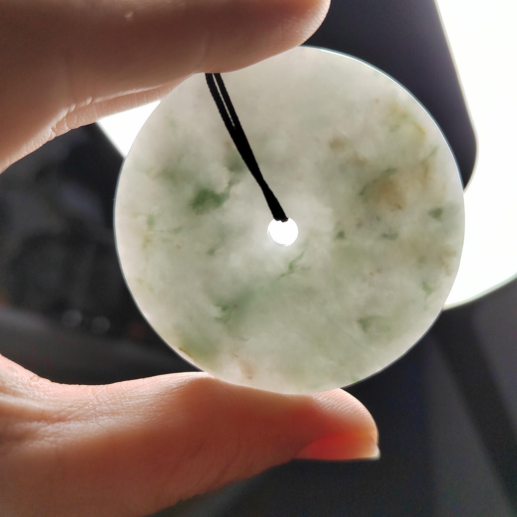 Certified A-Grade Natural Untreated Burmese Icy Flower Large Donut Pendant SL353