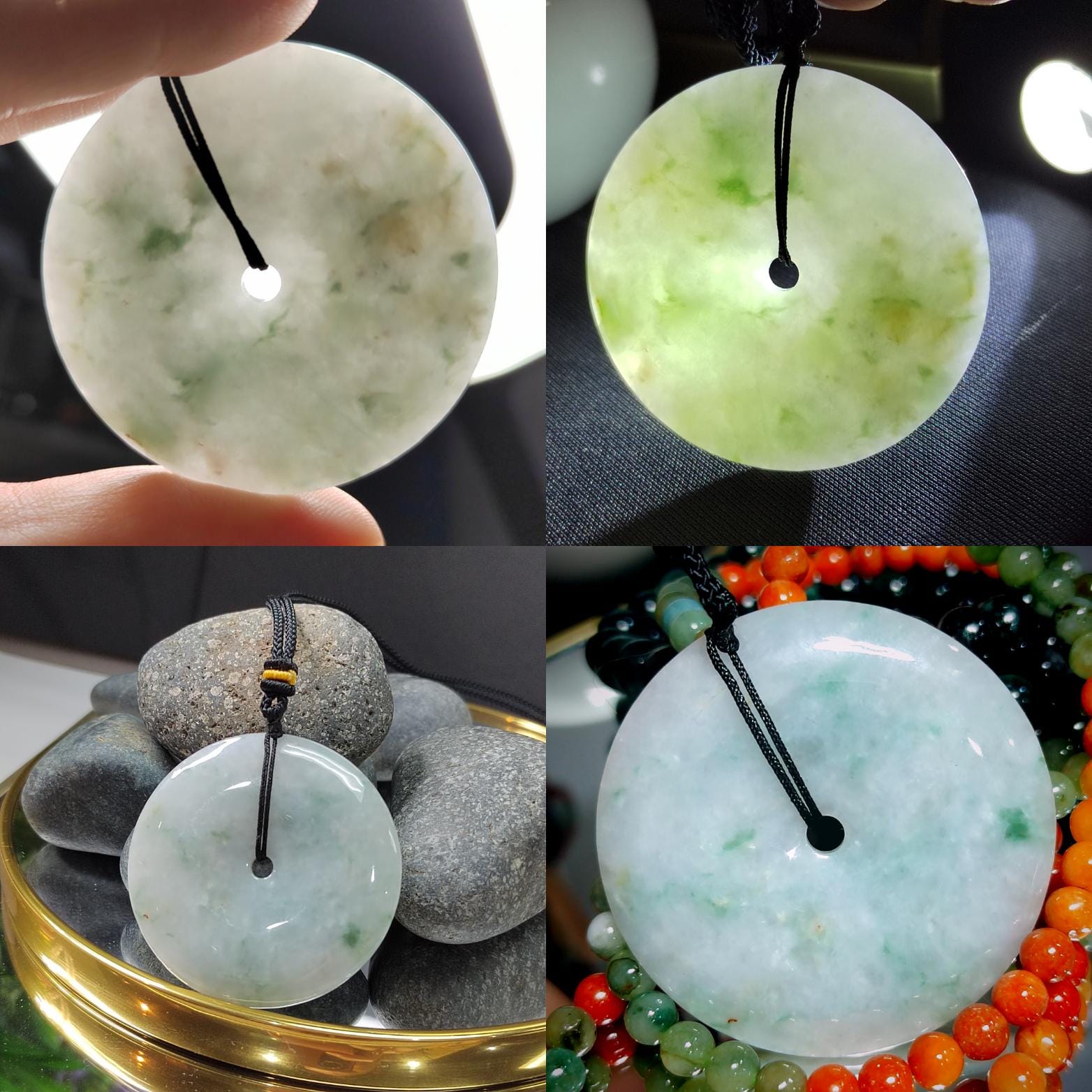 Certified A-Grade Natural Untreated Burmese Icy Flower Large Donut Pendant SL353