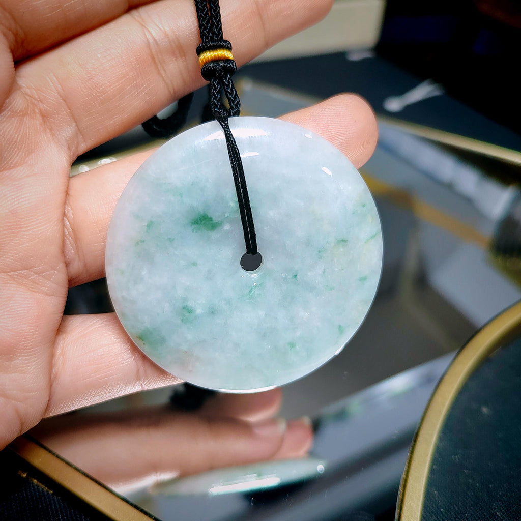 Certified A-Grade Natural Untreated Burmese Icy Flower Large Donut Pendant SL353