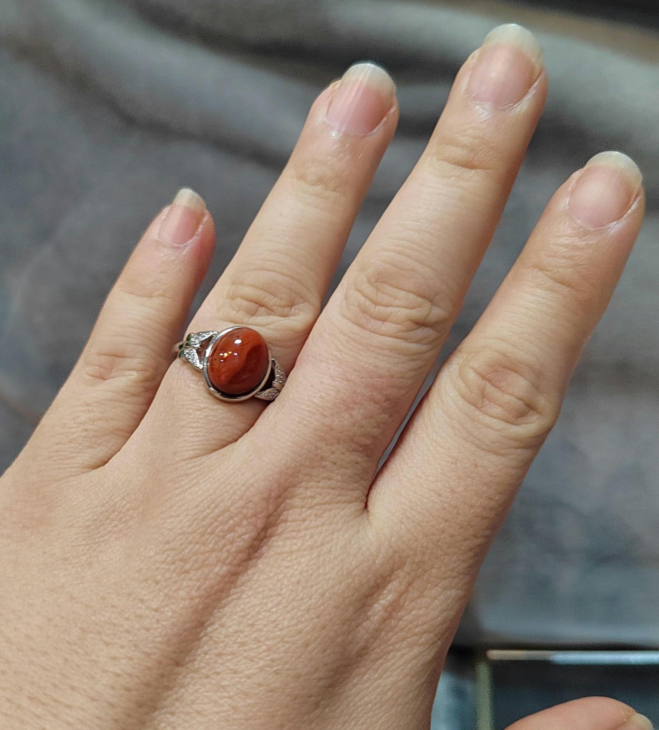 Rare Certified Natural Sichuan Liangshan South Red Nanhong Agate Ring | Untreated Chinese War-State Red Agate Gemstone Jewelry 四川凉山战国红 SL135