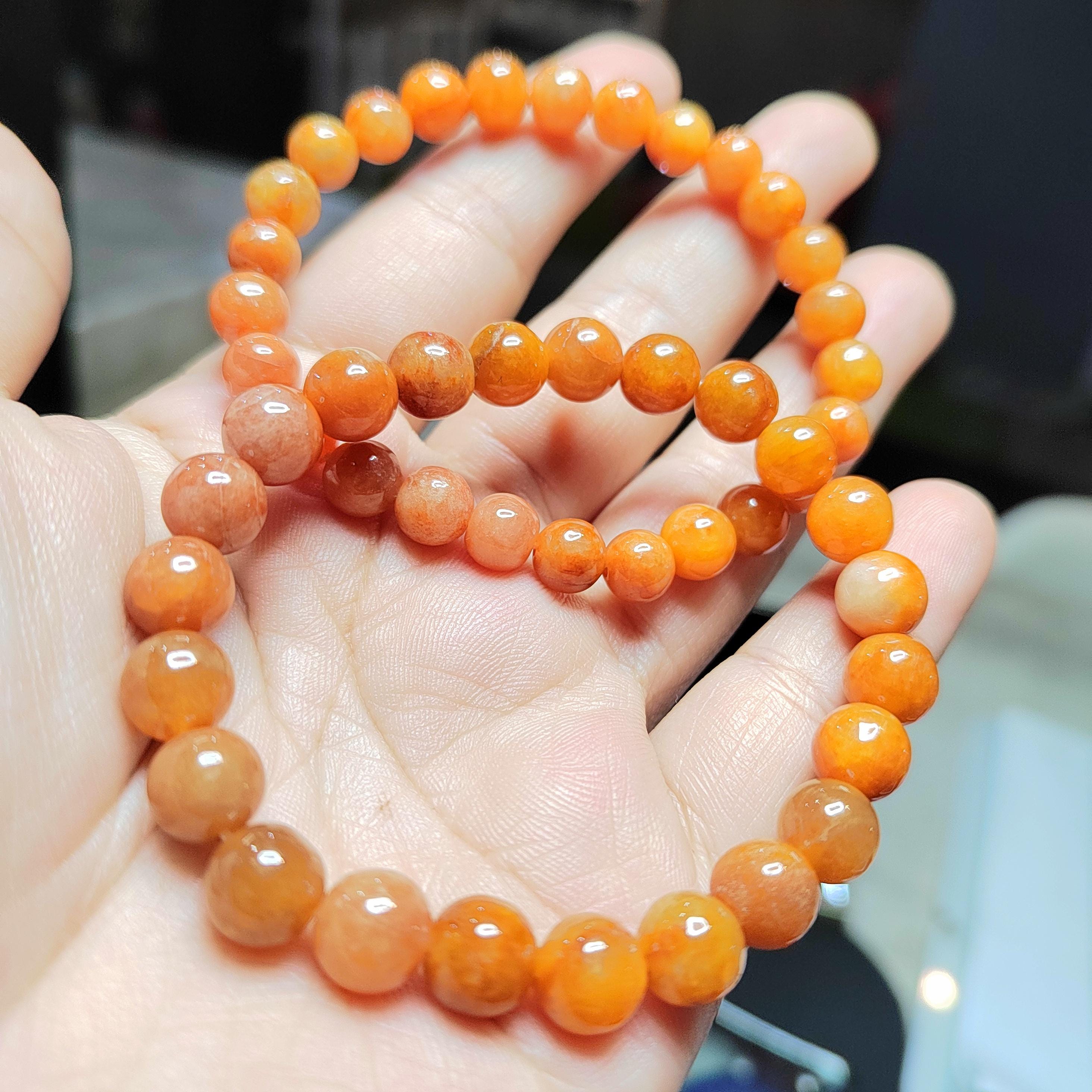 Certified Burmese Red Jadeite Bracelet: Natural Untreated Gemstone, 15cm Wrist SL426