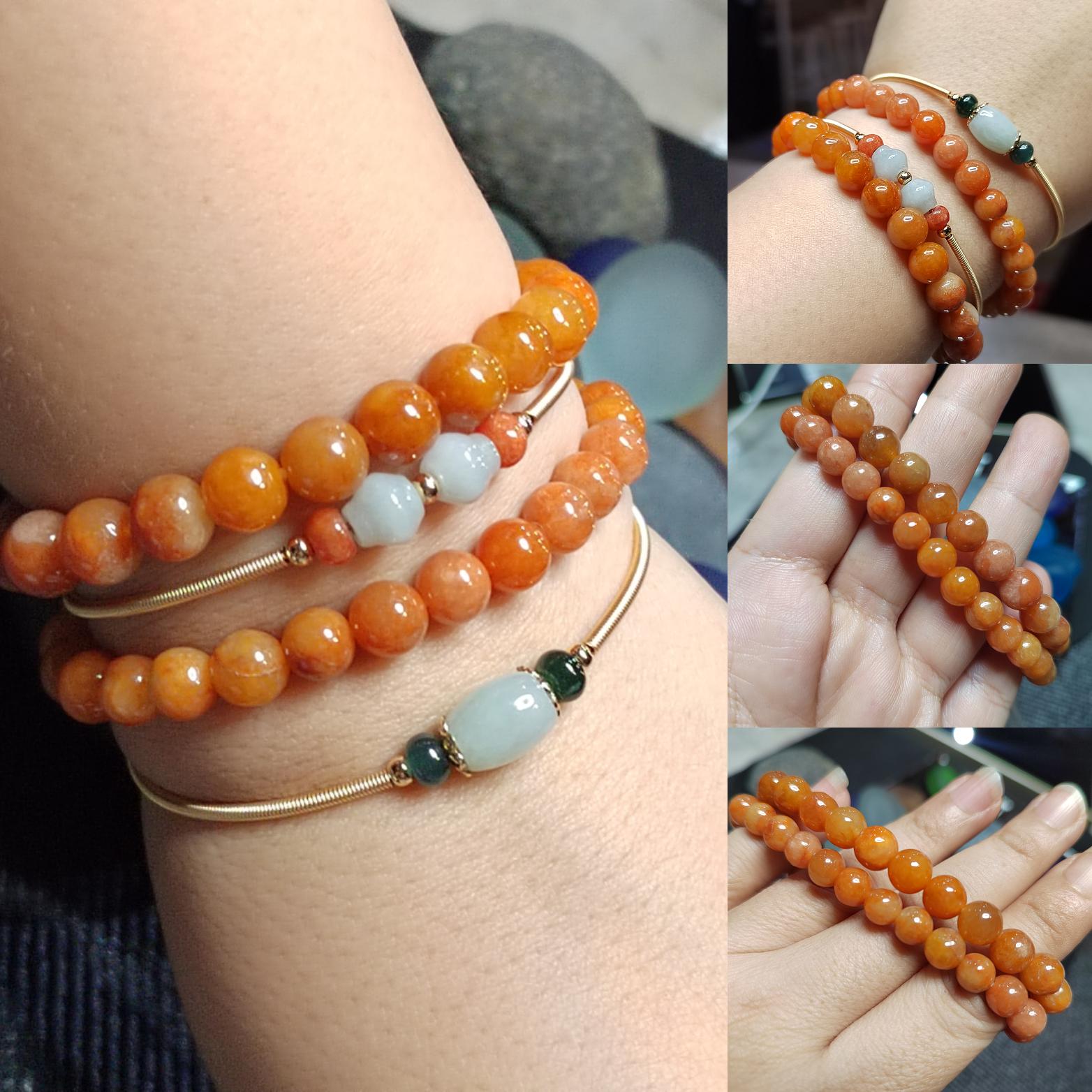 Certified Burmese Red Jadeite Bracelet: Natural Untreated Gemstone, 15cm Wrist SL426