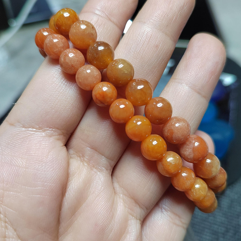 Certified Burmese Red Jadeite Bracelet: Natural Untreated Gemstone, 15cm Wrist SL426