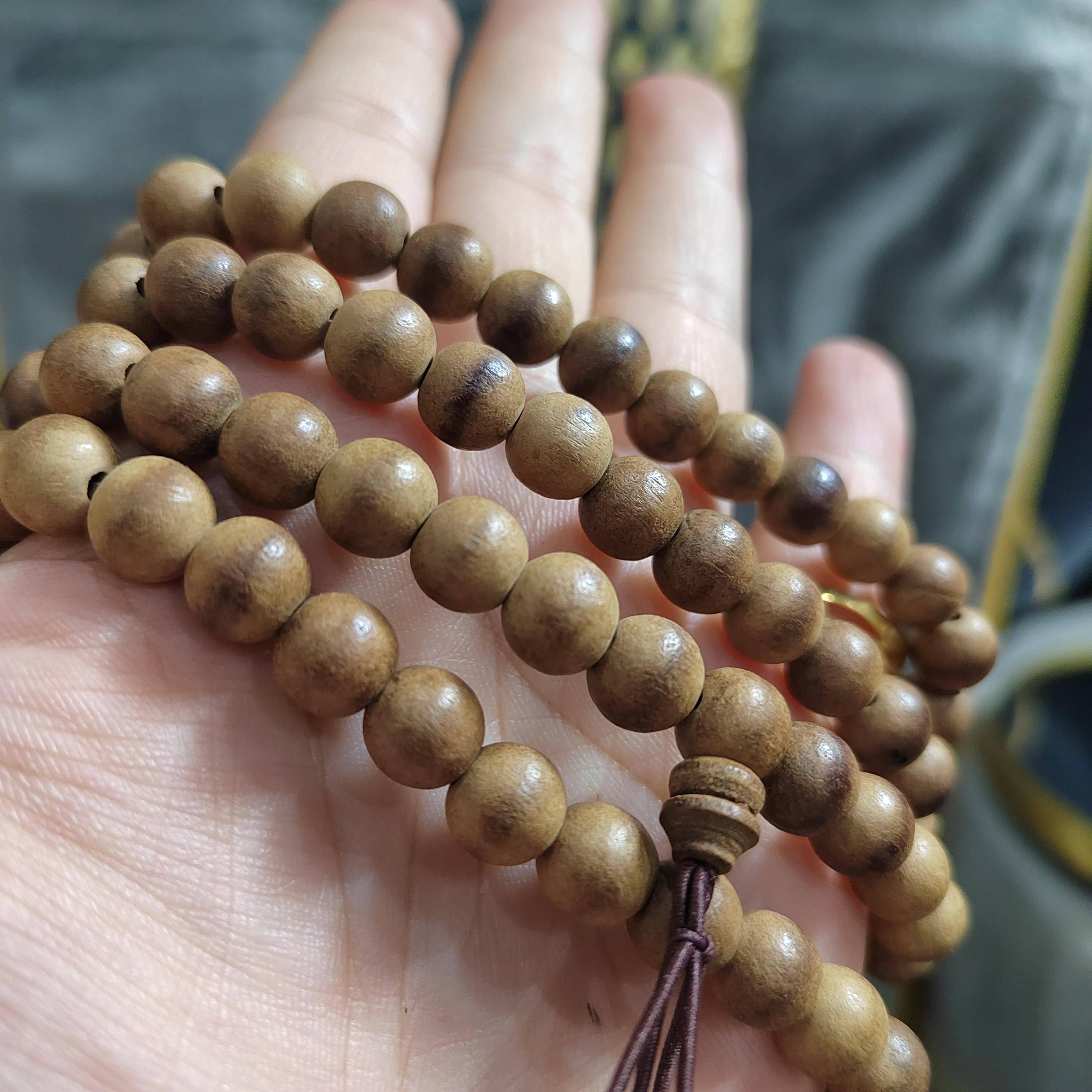 Luxury 108 Beads Hainan Agarwood Mala – One-Line Oil Ant Oud | Cultivated Prayer Beads | Meditation Necklace SL438