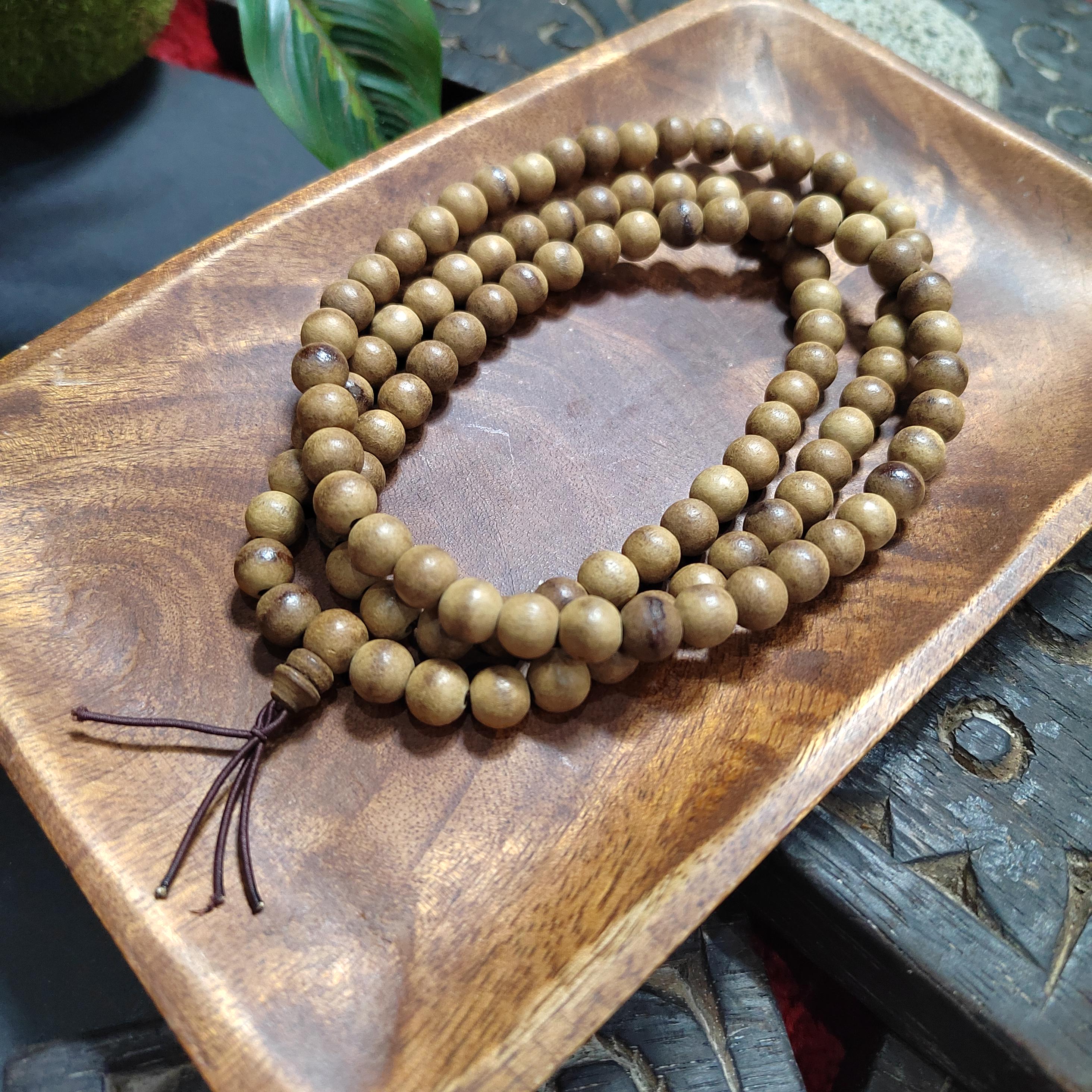 Luxury 108 Beads Hainan Agarwood Mala – One-Line Oil Ant Oud | Cultivated Prayer Beads | Meditation Necklace SL438