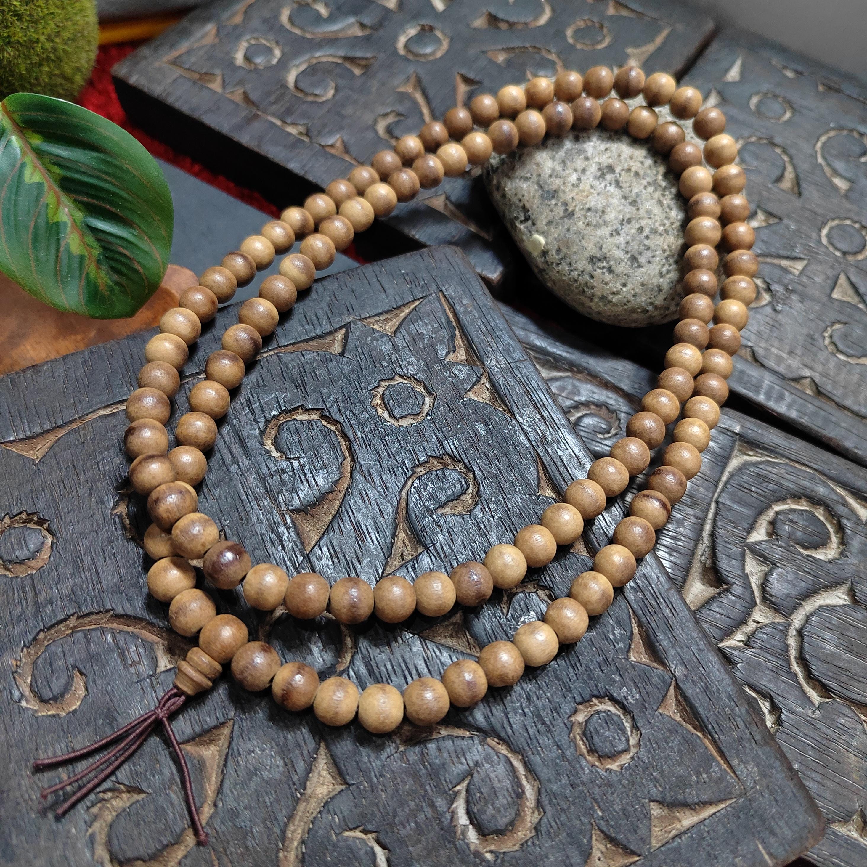 Luxury 108 Beads Hainan Agarwood Mala – One-Line Oil Ant Oud | Cultivated Prayer Beads | Meditation Necklace SL438