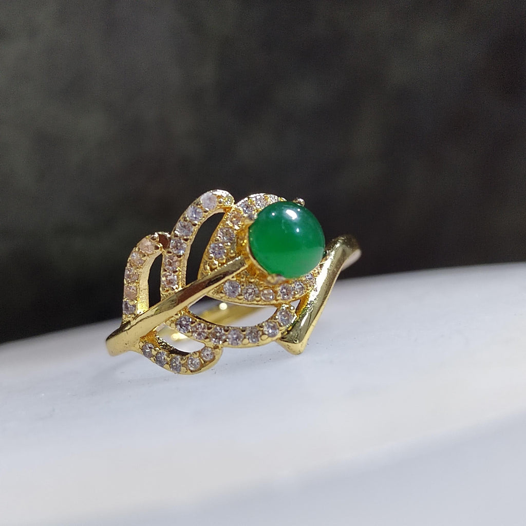 Type A Jadeite Gold Ring – Teardrop Green Gem – Certified 3.44g – Elegant Halo Design – Gift Jewelry for Her SL431/100 SL Precious