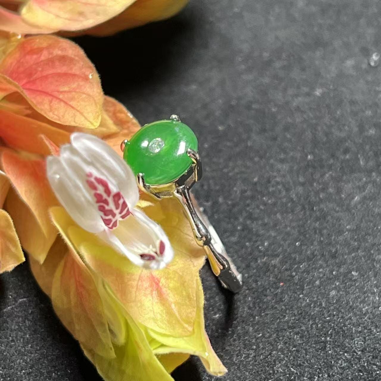 Certified Natural Guatemala Icy Green Jadeite Peace Buckle Ring | S925 Sterling Silver Lucky Amulet Jewelry with Certificate SL440/100