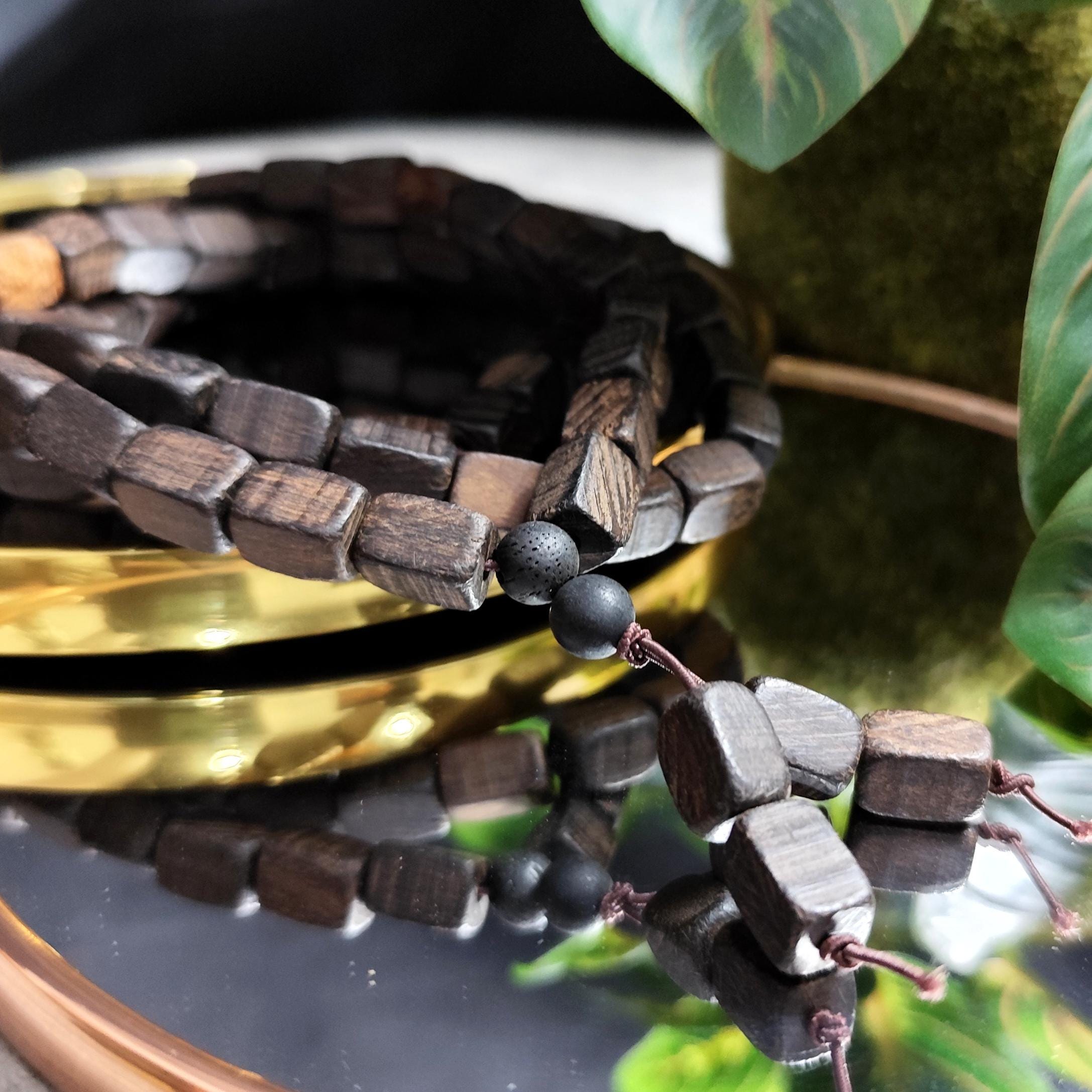 Natural Cultivated Agarwood Mala | 天然本草药沉 | Herb & Floral Aroma | 15-Year Cultivated Wood | Rectangular Beads | SL447