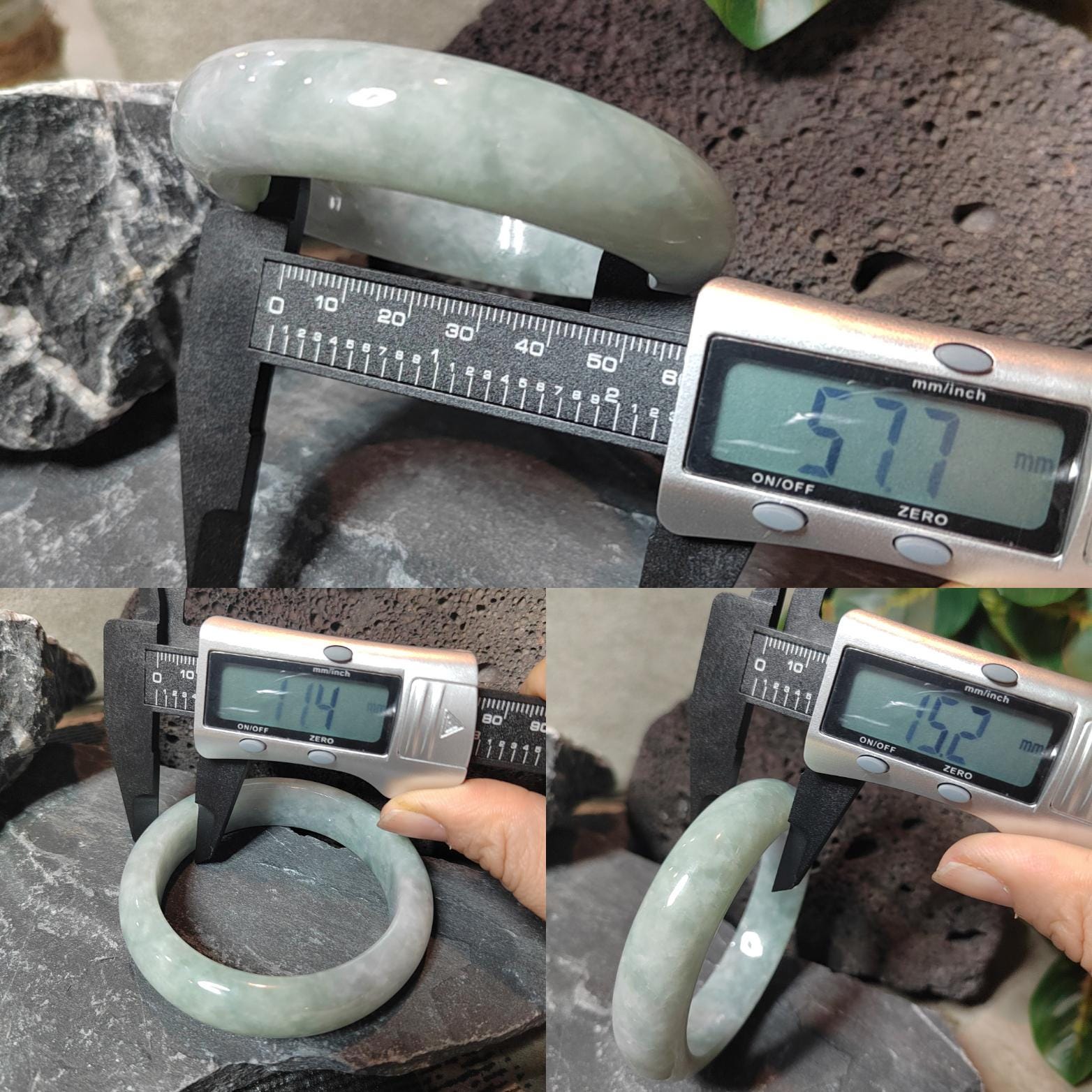 Certified Burmese Jadeite Bangle | “Clear-Sky Blue with Snowflake” 晴蓝带雪花 | Wide Thick Style | Natural Untreated | Inner 57.7 mm SL723x32