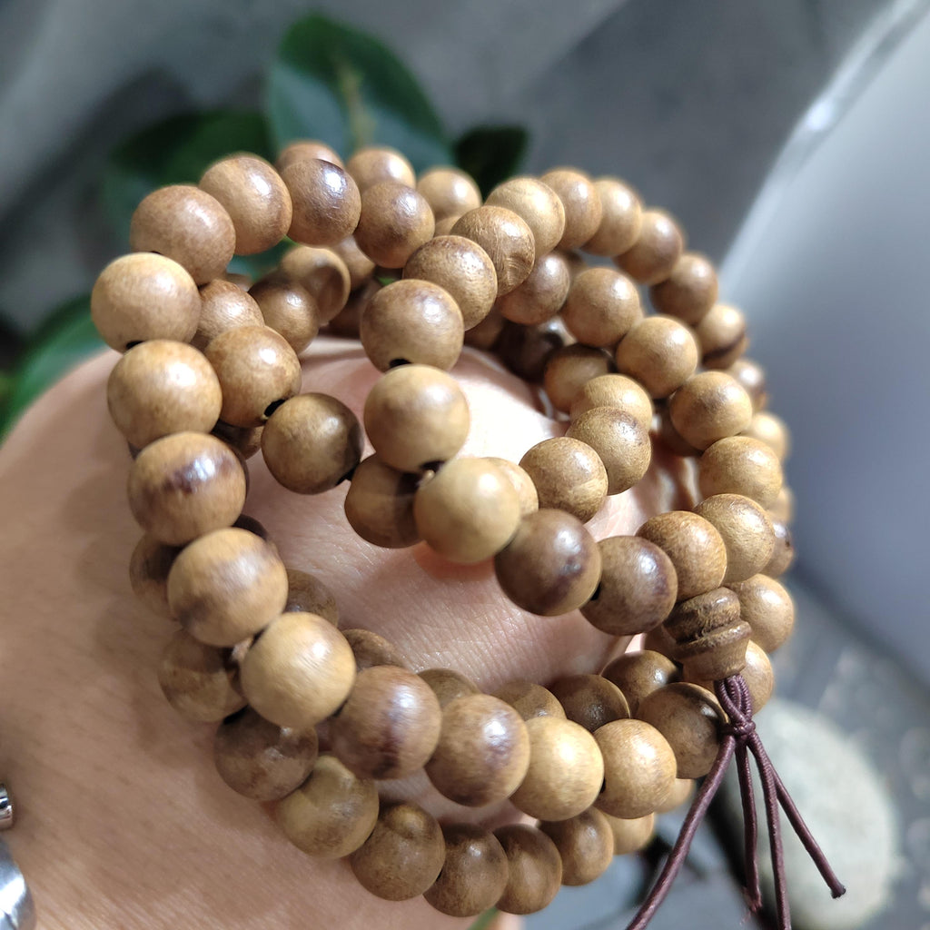 Luxury 108 Beads Hainan Agarwood Mala – One-Line Oil Ant Oud | Cultivated Prayer Beads | Meditation Necklace SL438