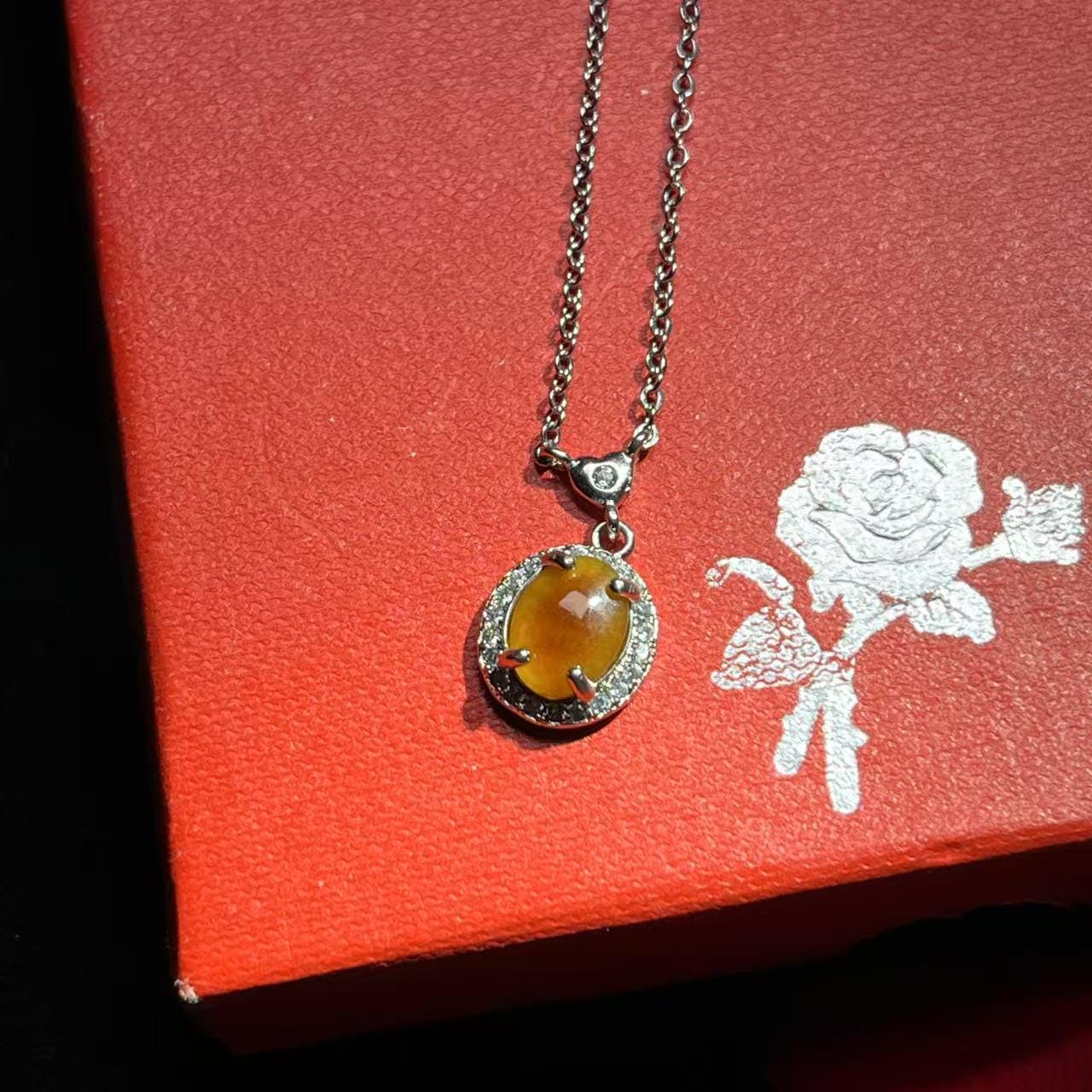 Certified Burmese Yellow Jadeite Pendant Necklace | A Grade Natural Jade | Rare Golden Jade SL443/100