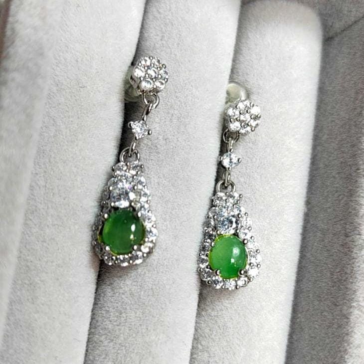 Apple Green Jadeite Earrings for Special Occasions