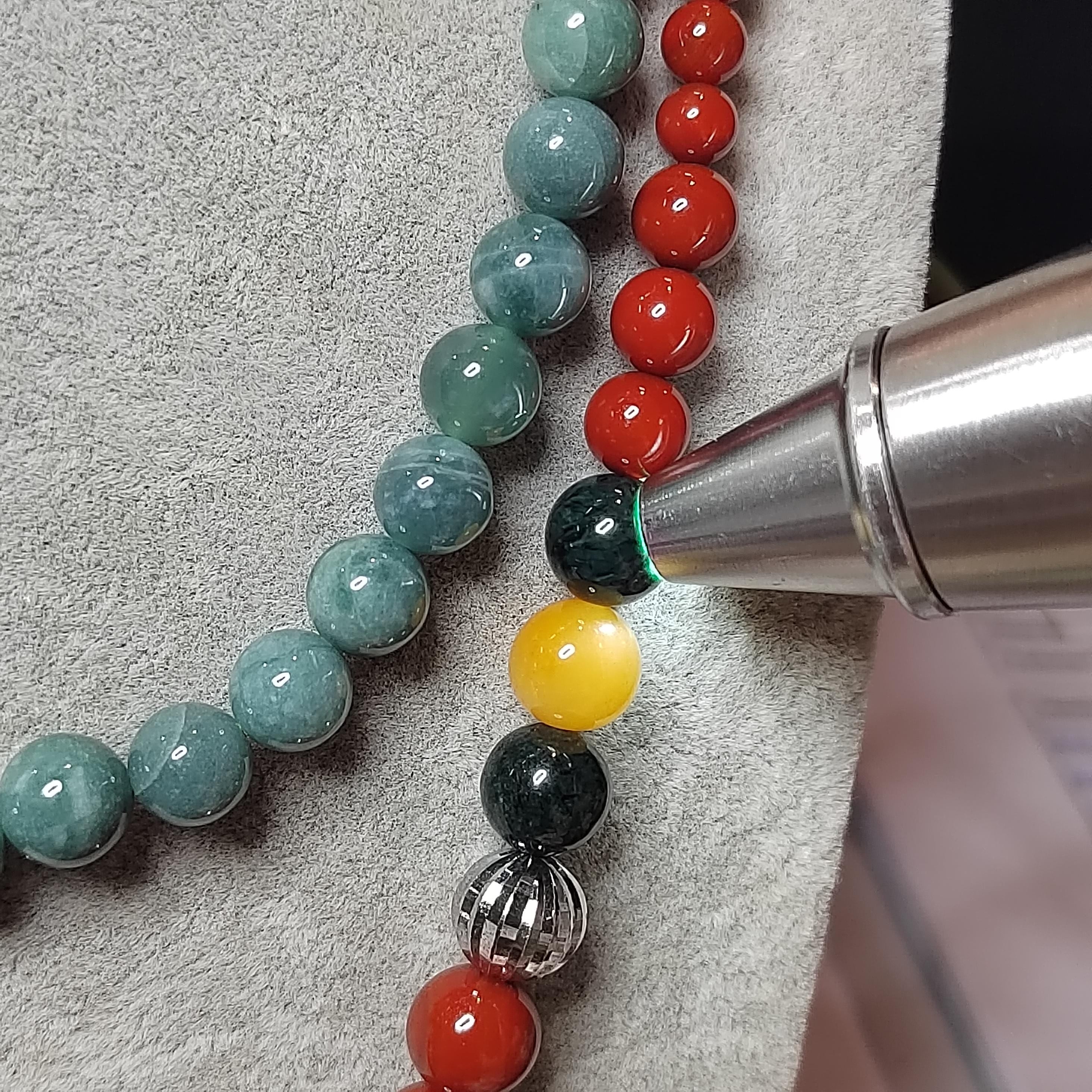 Handmade 65 cm Gemstone Necklace Huanglong Jade Waxi Nanhong Agate  Baoshan Nanhong Burmese Black Ink Jadeite Hand-Carved Jade Tube SL471