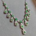 Apple Green Jade Beads on 925 Silver Necklace