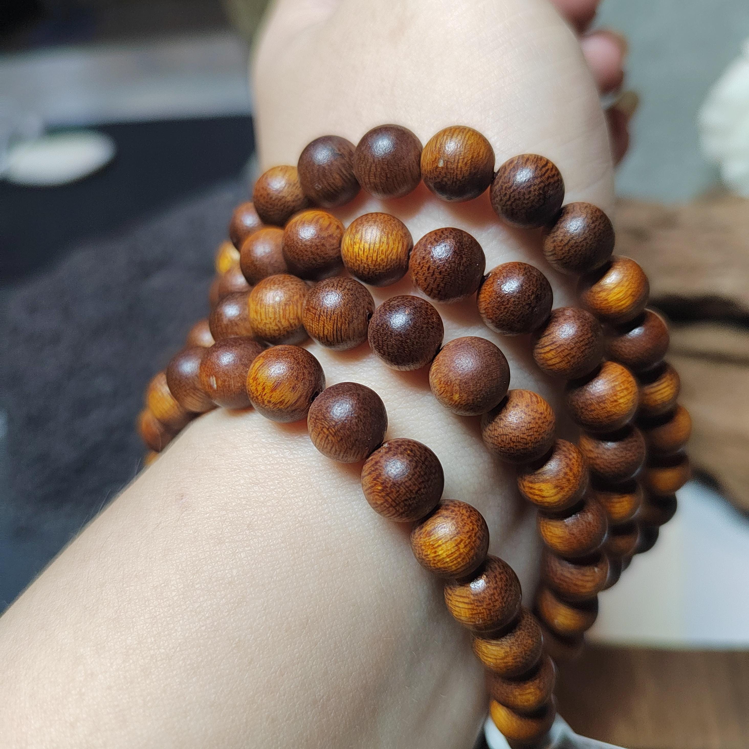 Cultivated “Fusen Red Earth” Agarwood 108 Mala – Premium Sinking Beads, 15-Year Tree Prayer Meditation Beads SL515