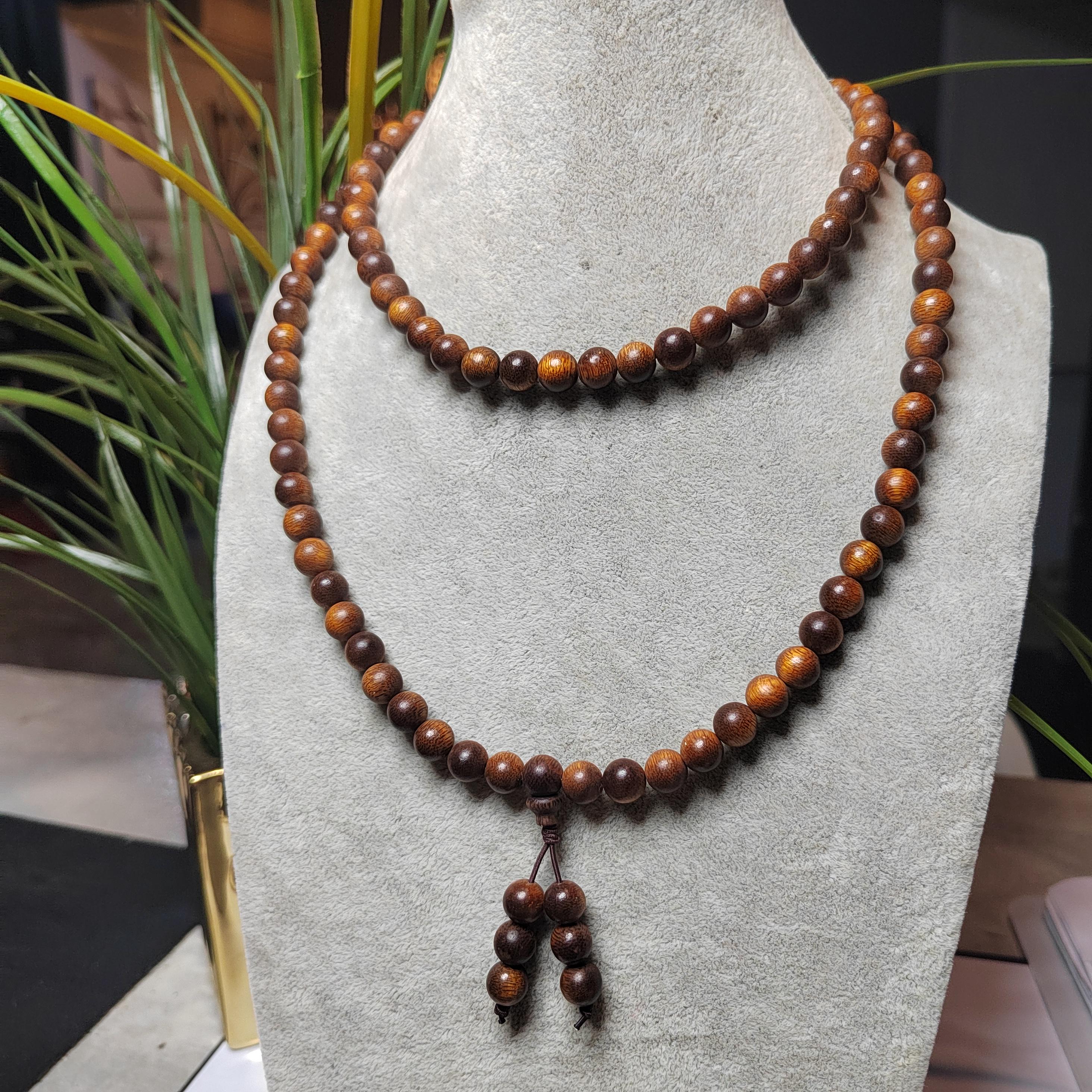 Cultivated “Fusen Red Earth” Agarwood 108 Mala – Premium Sinking Beads, 15-Year Tree Prayer Meditation Beads SL515