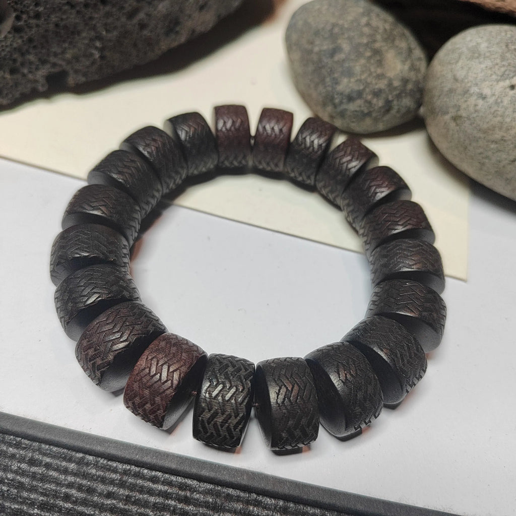 Textured bracelet on a stone surface