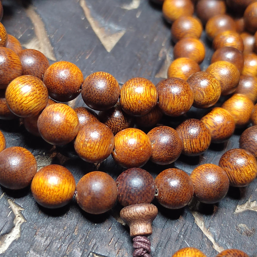 Cultivated “Fusen Red Earth” Agarwood 108 Mala – Premium Sinking Beads, 15-Year Tree Prayer Meditation Beads SL515
