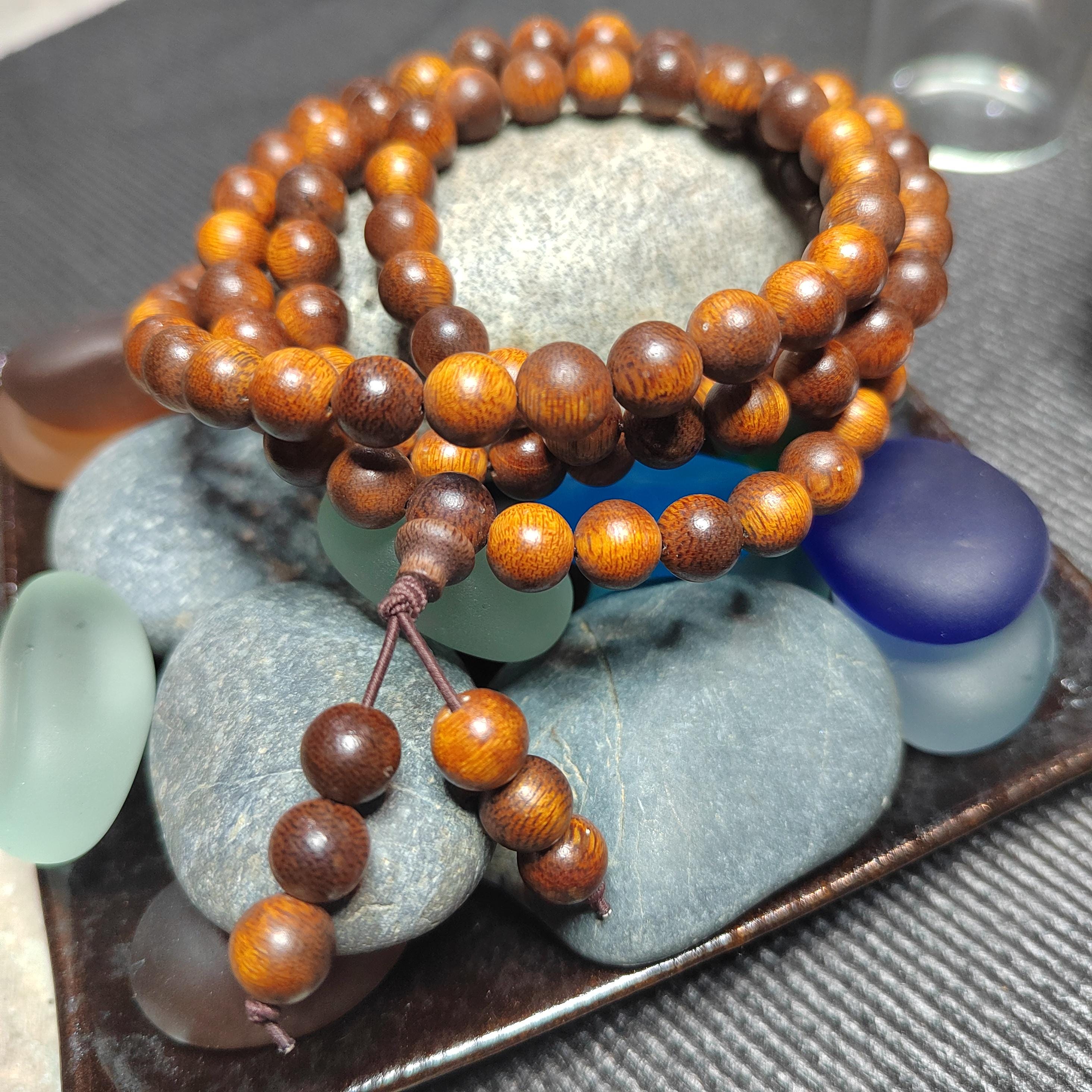 Cultivated “Fusen Red Earth” Agarwood 108 Mala – Premium Sinking Beads, 15-Year Tree Prayer Meditation Beads SL515