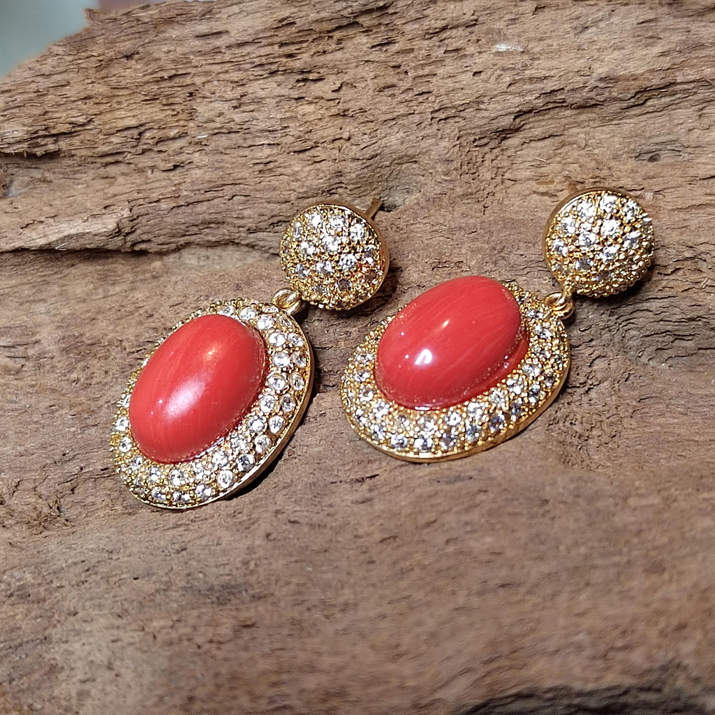 Certified Cultivated Momo Coral 3-Piece Jewelry Set SL357A