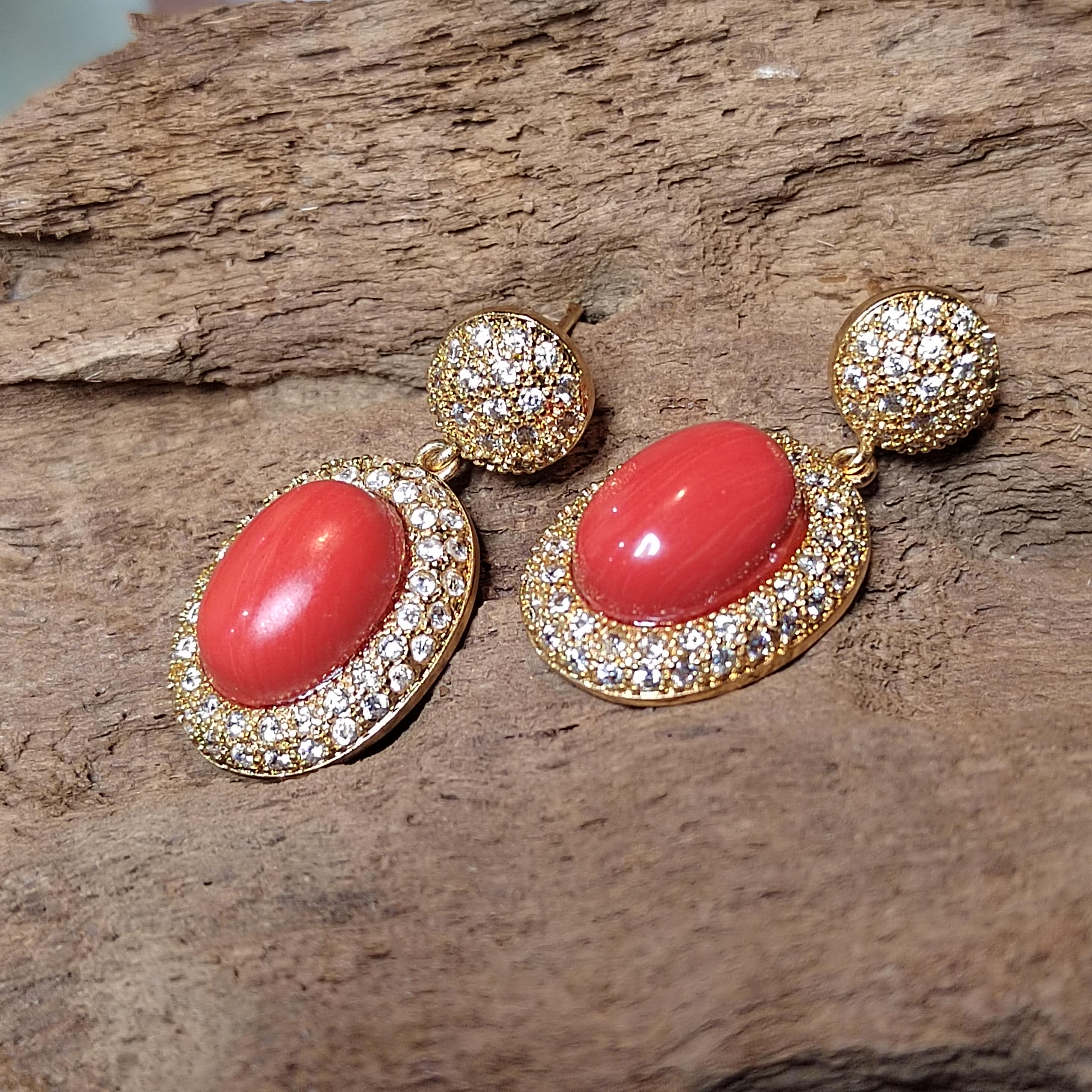 Certified Cultivated Momo Coral 3-Piece Jewelry Set SL357A