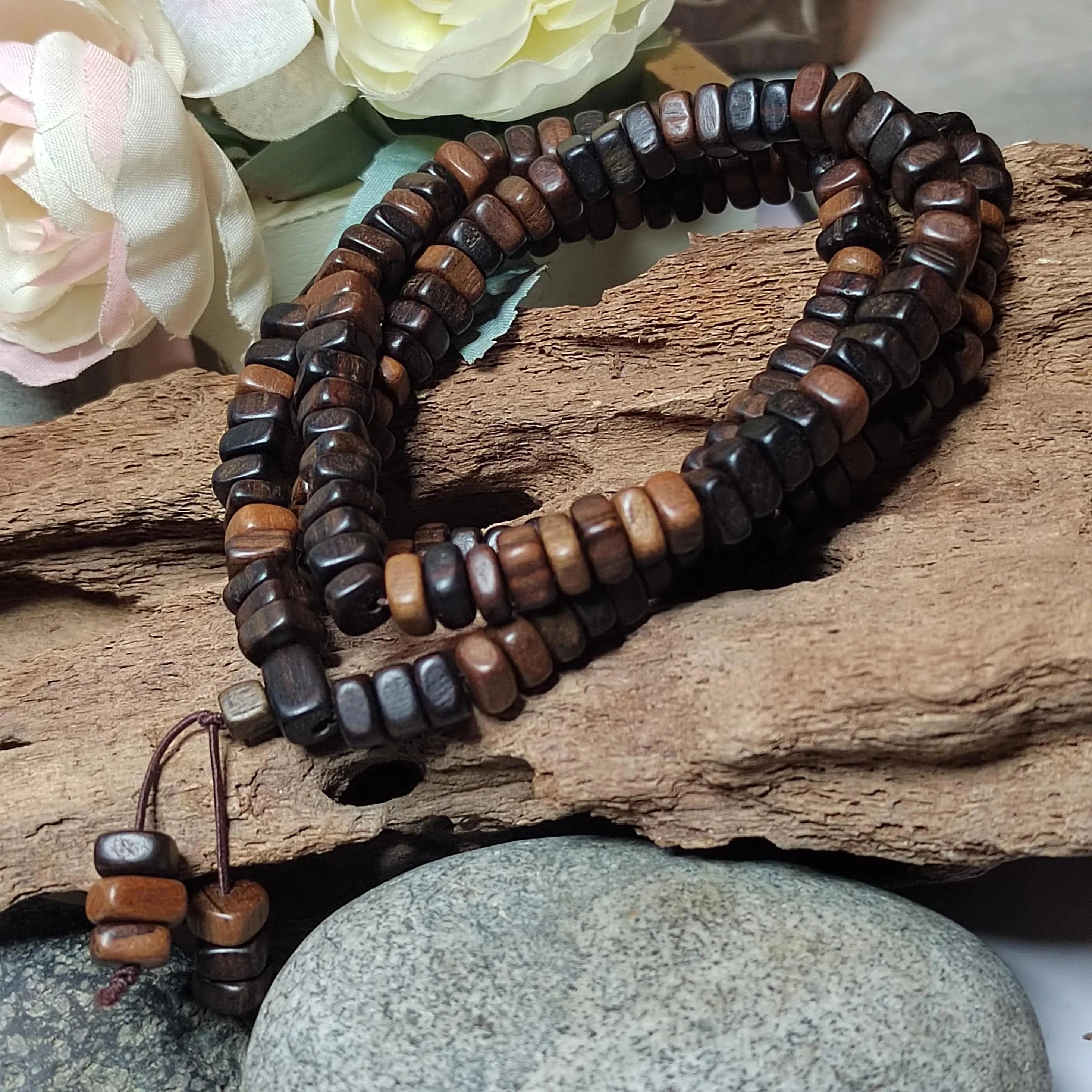 Agarwood Mala Necklace Uneven Cut Dalakan Beads, Indonesia SL519 SL Precious