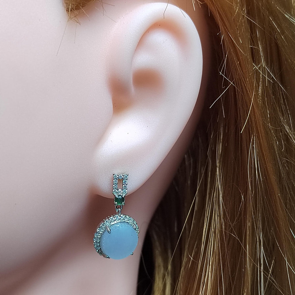 Certified A-Grade Burmese Icy Purple Jadeite Earrings | Minimalist Luxury S925 Zircon Design | SL175 SL Precious